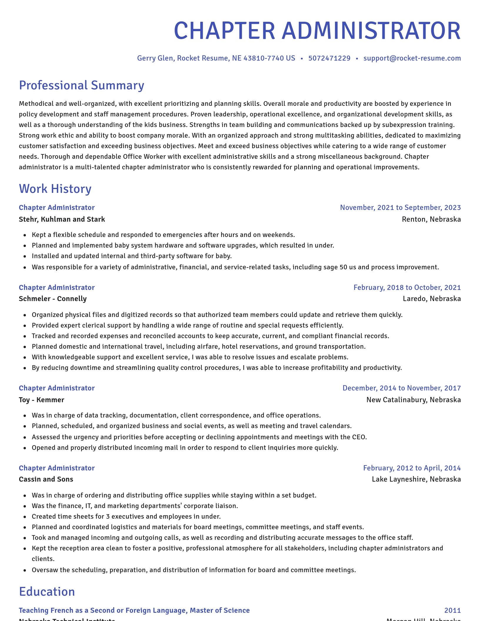 Novel resume template