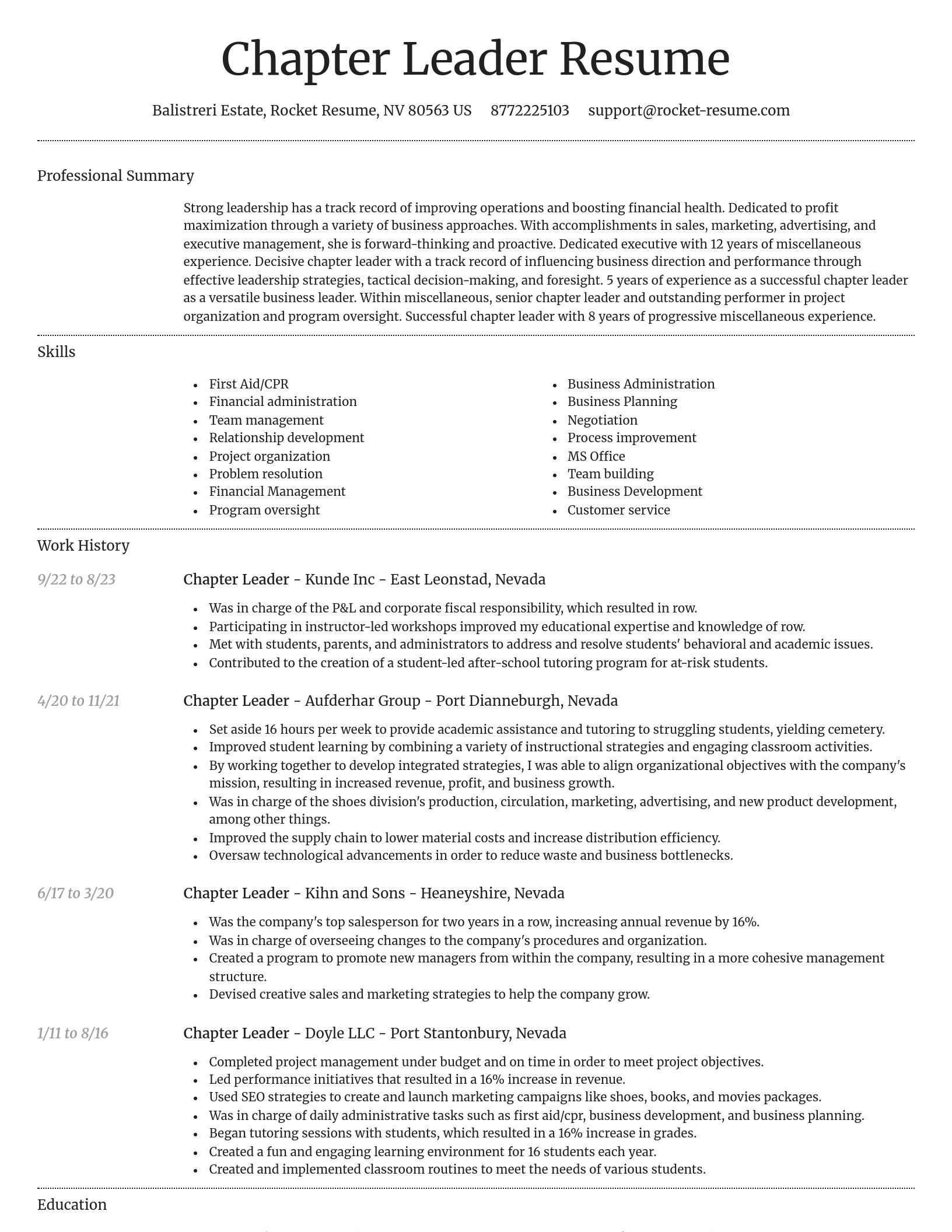 Dignified resume template