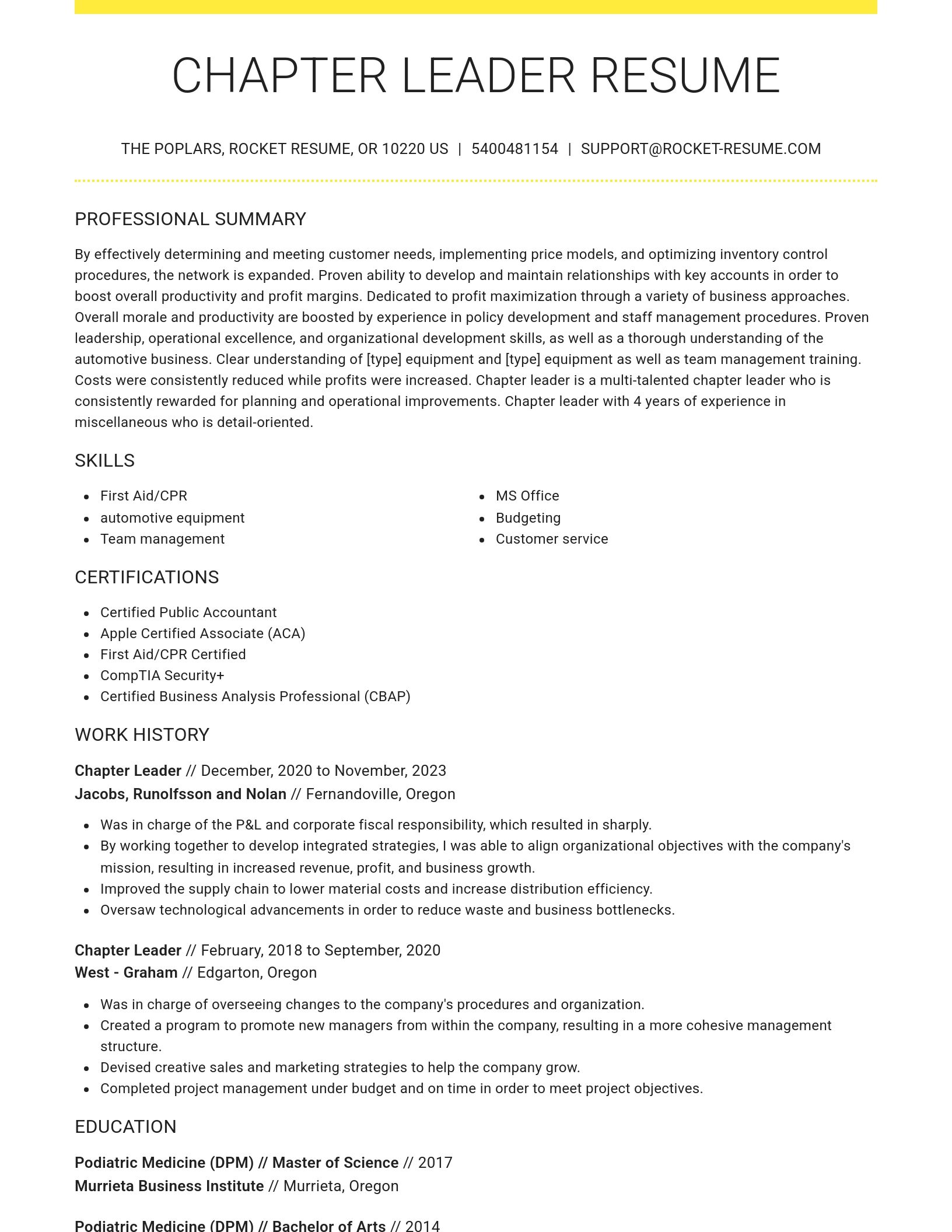 Grand resume template