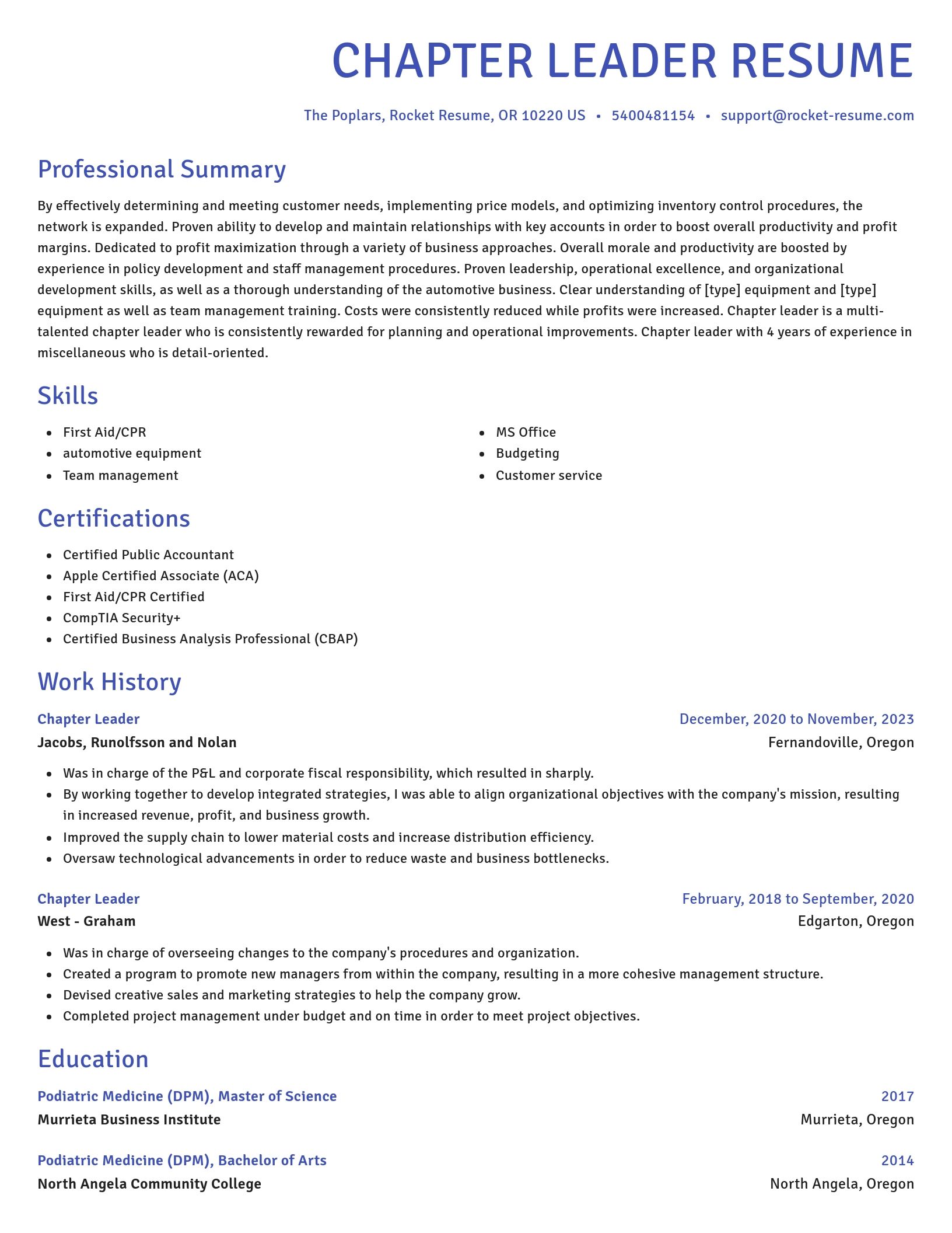 Novel resume template