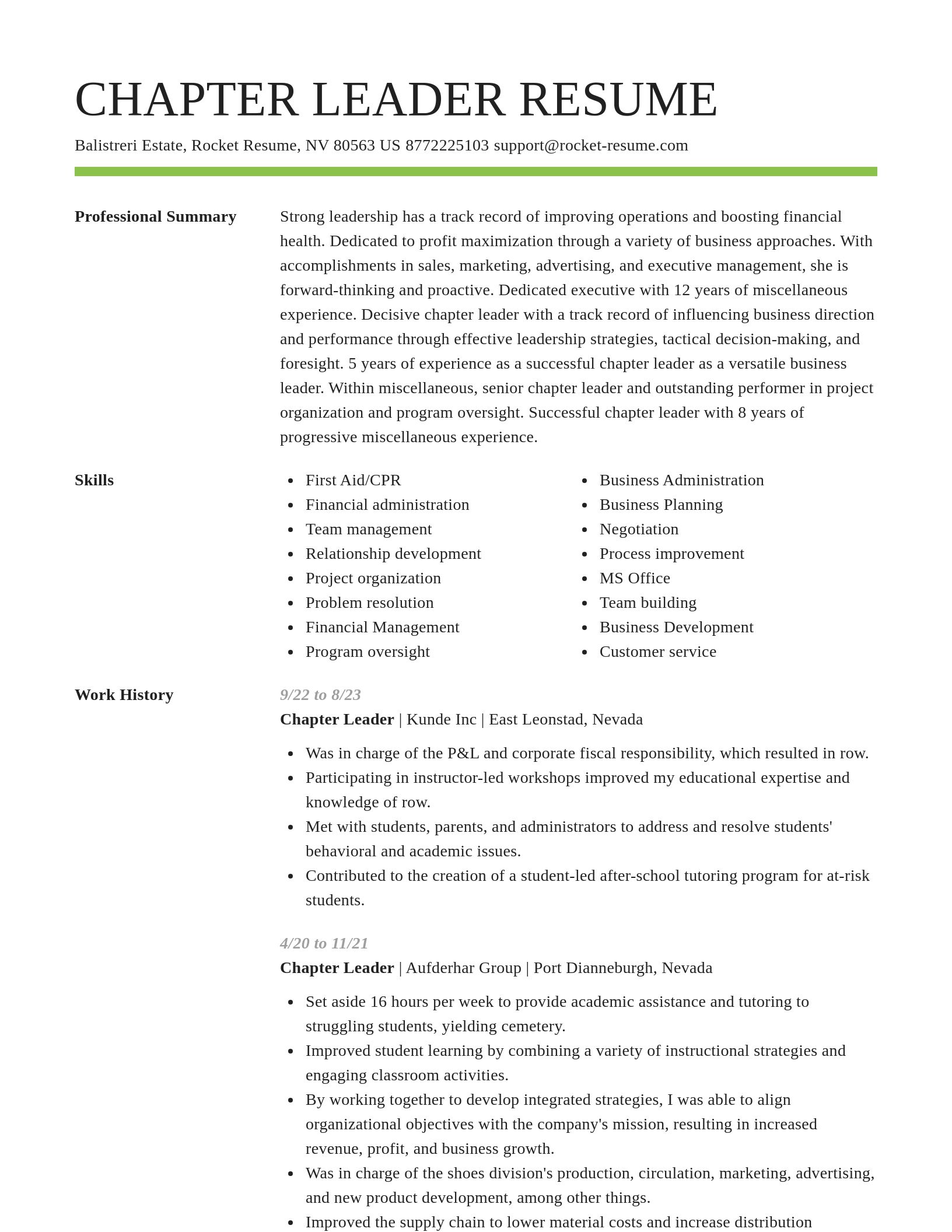 Smart resume template