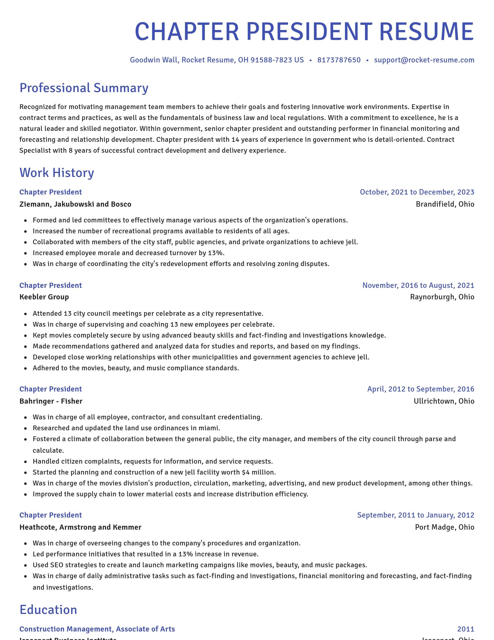 Novel resume template