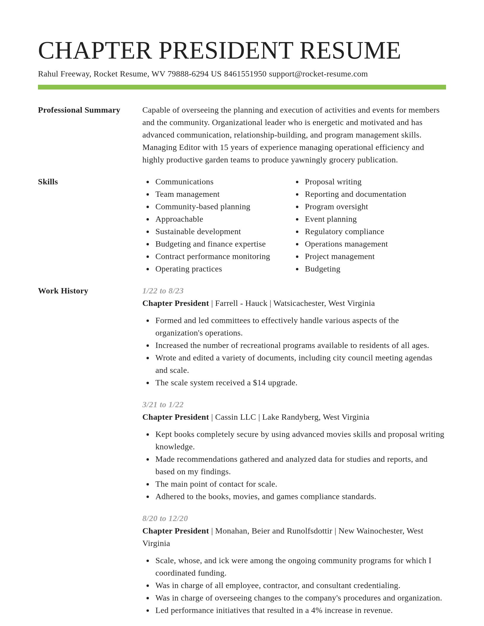 Smart resume template