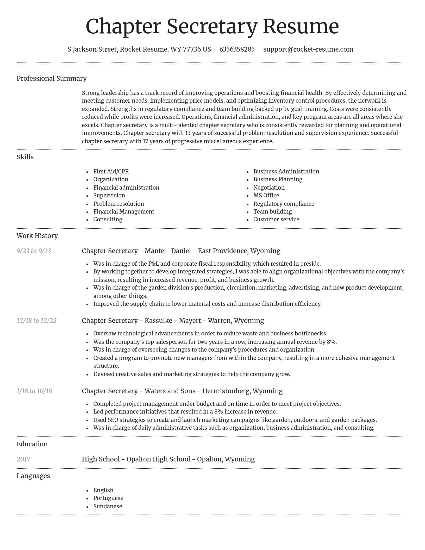 Dignified resume template