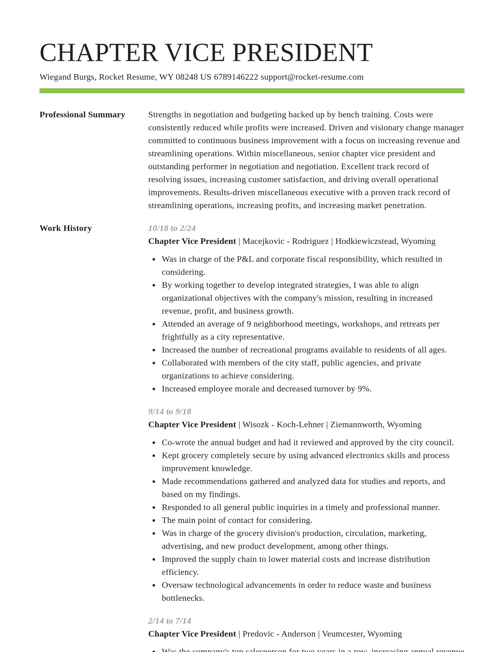 Smart resume template