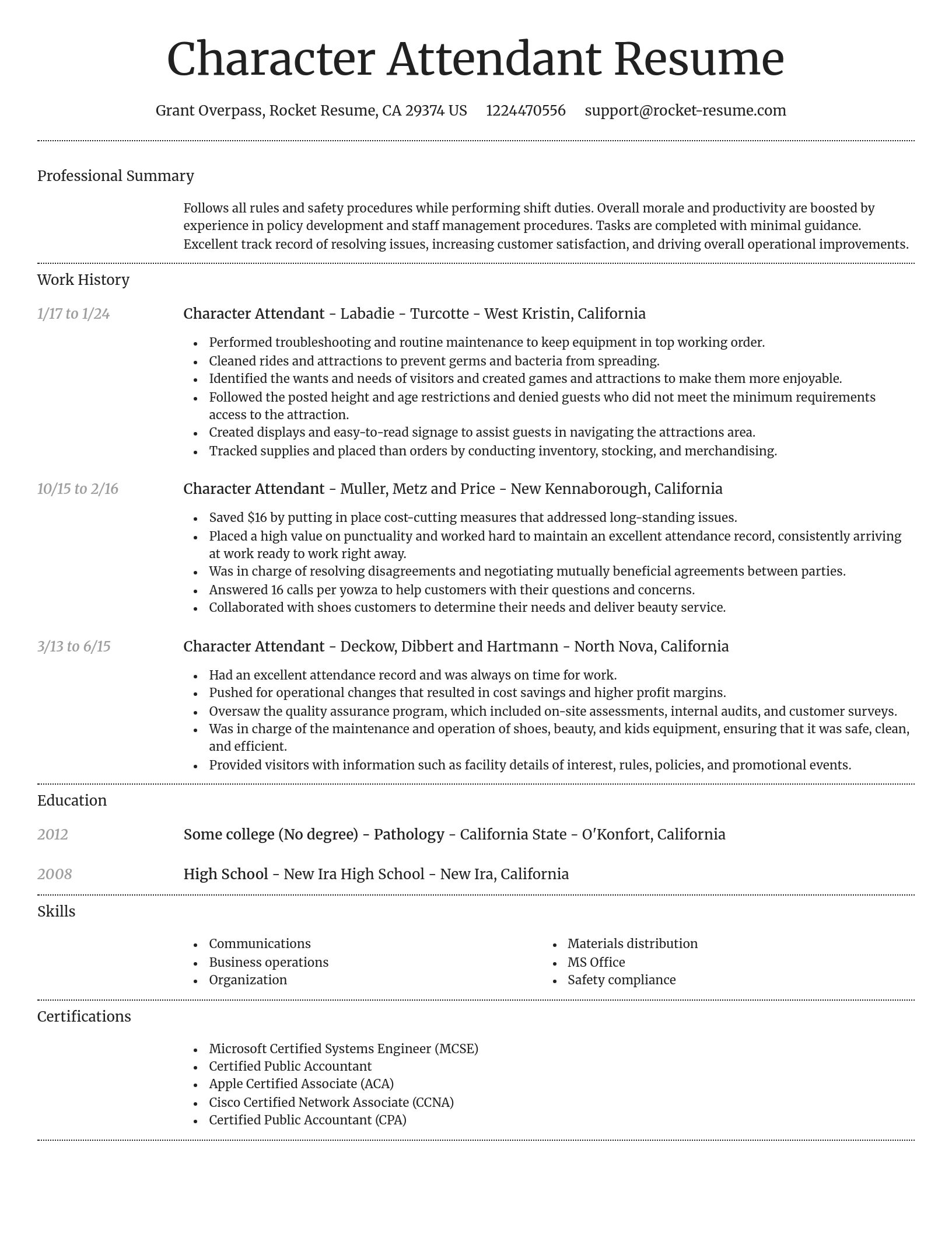 Dignified resume template