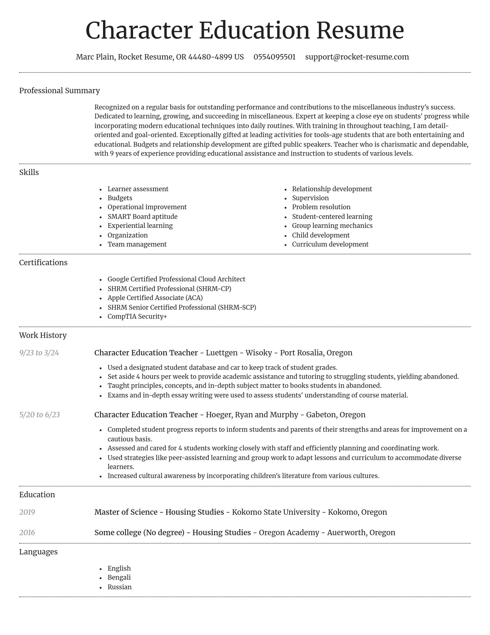 Dignified resume template