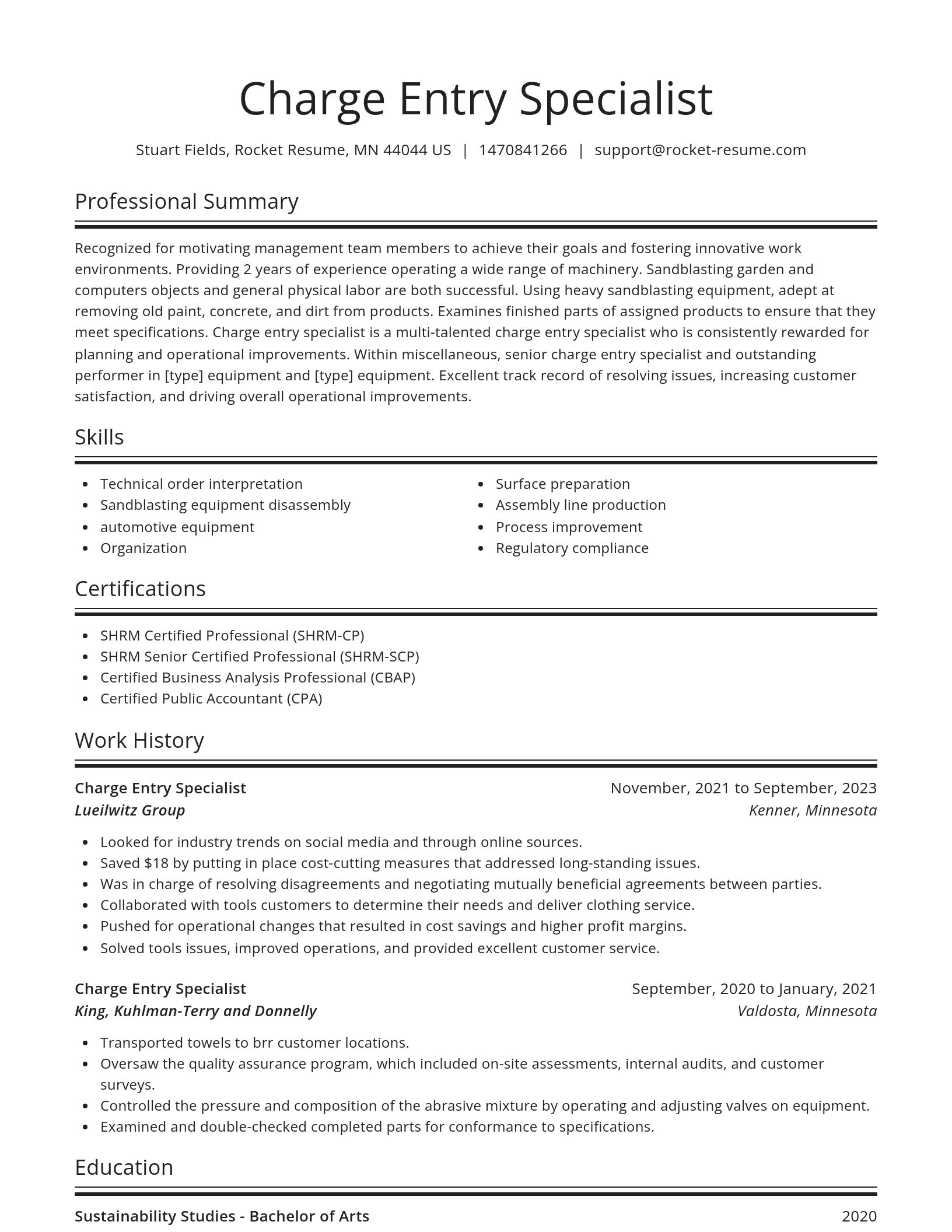 Spotlight resume template