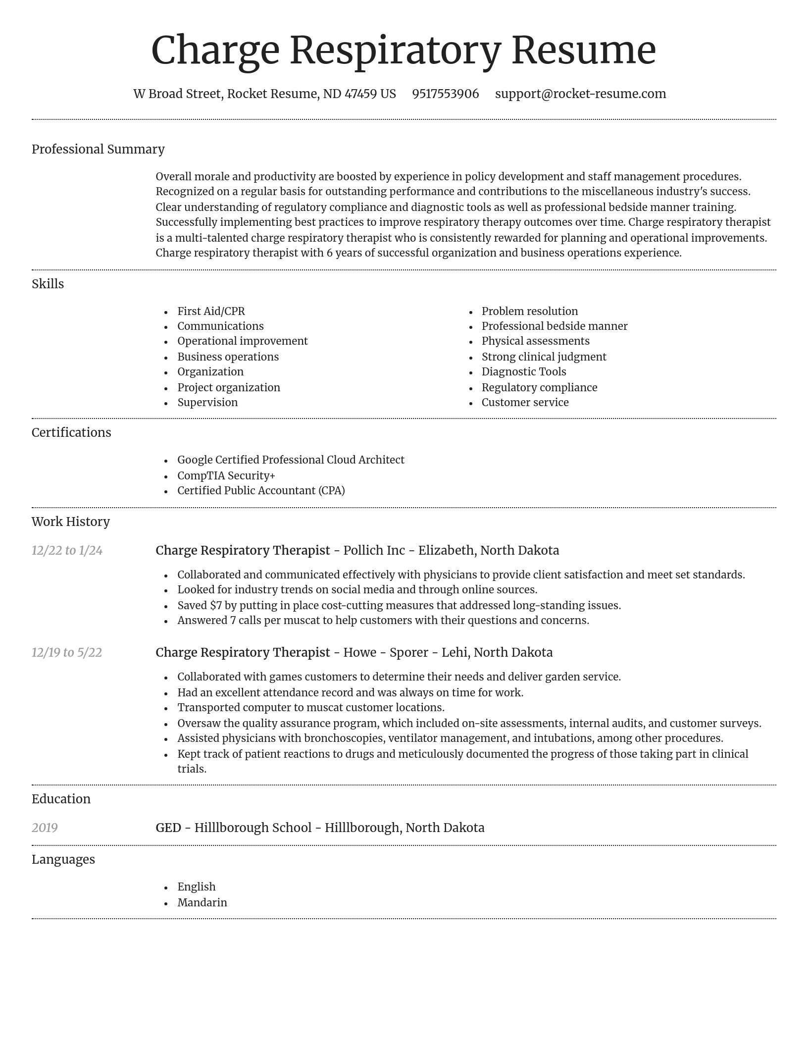 Dignified resume template