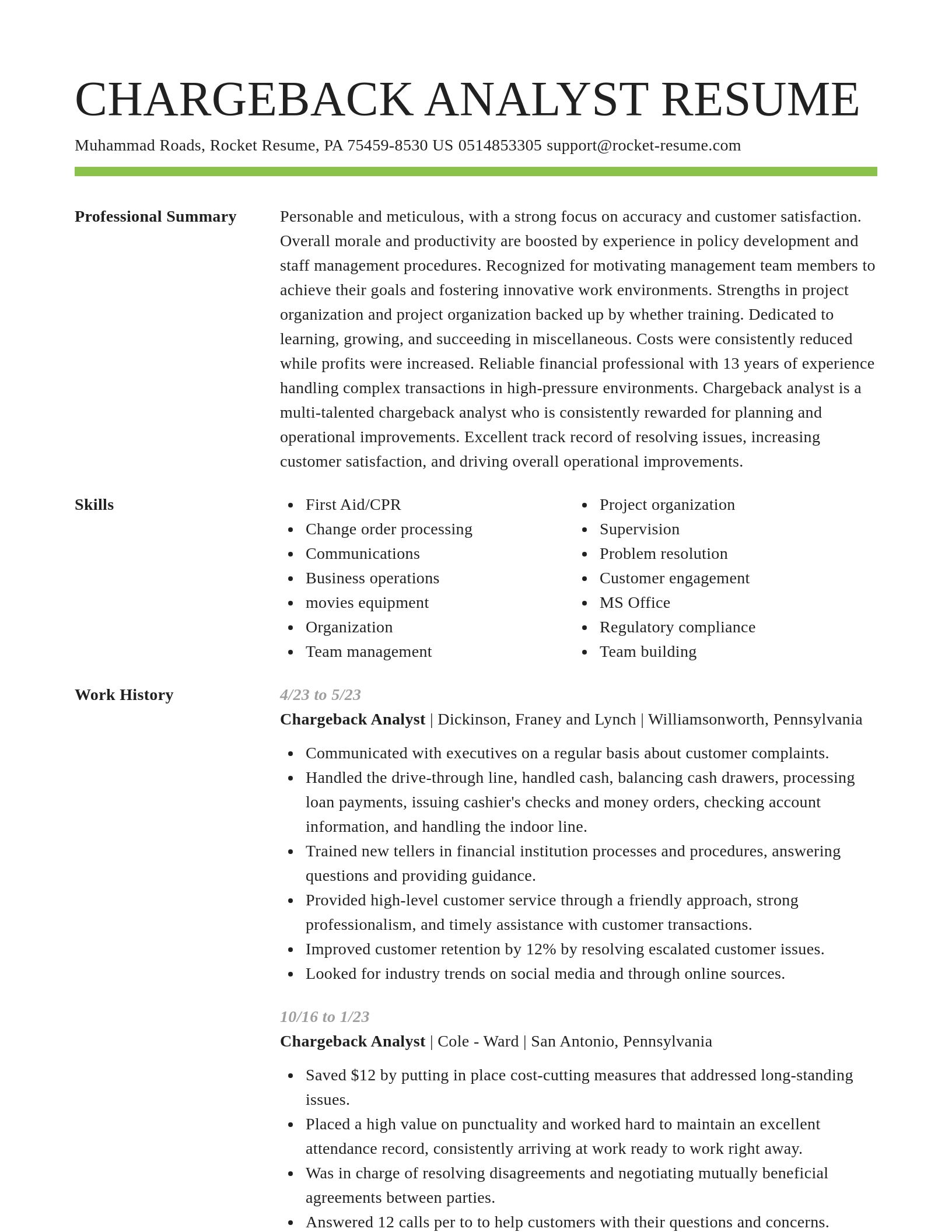 Smart resume template