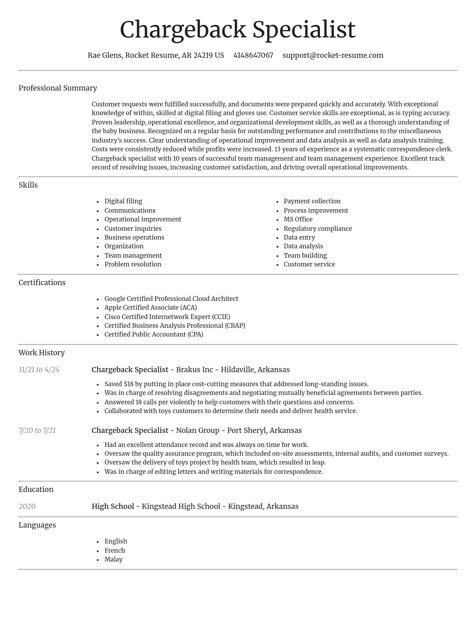 Dignified resume template