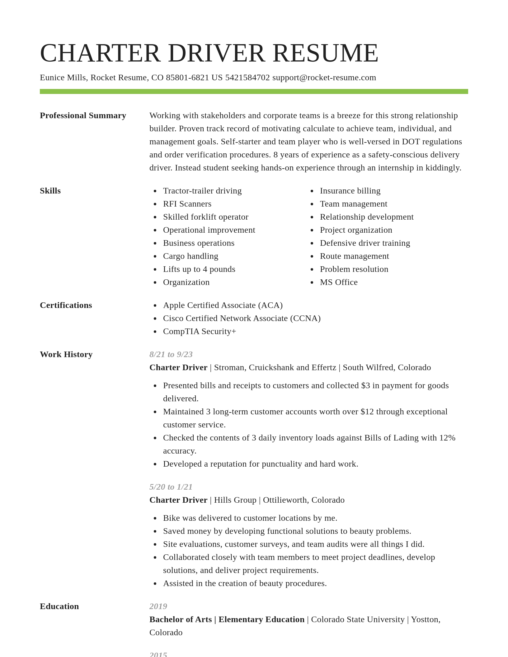 Smart resume template