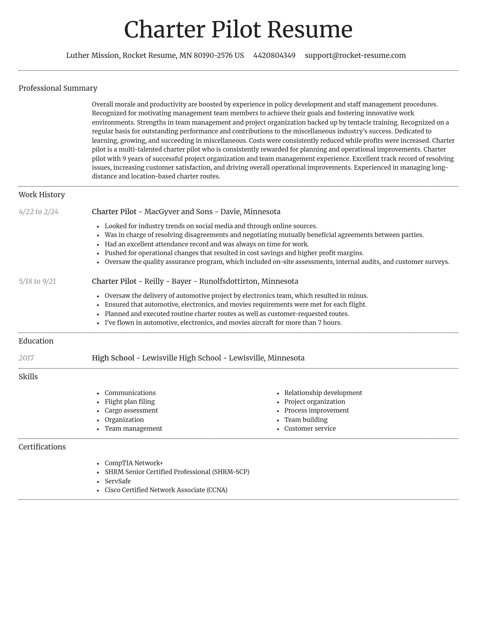 Dignified resume template