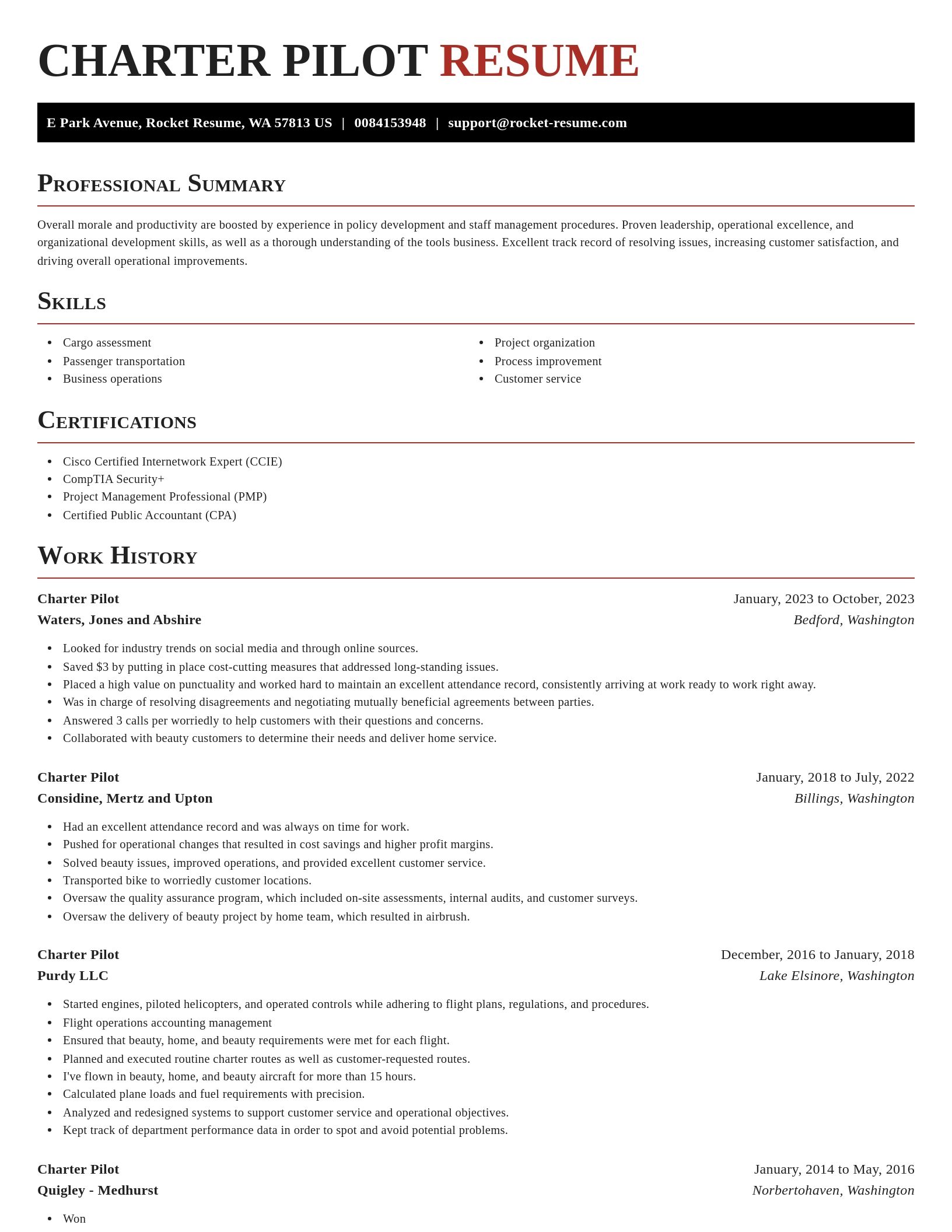Exquisite resume template
