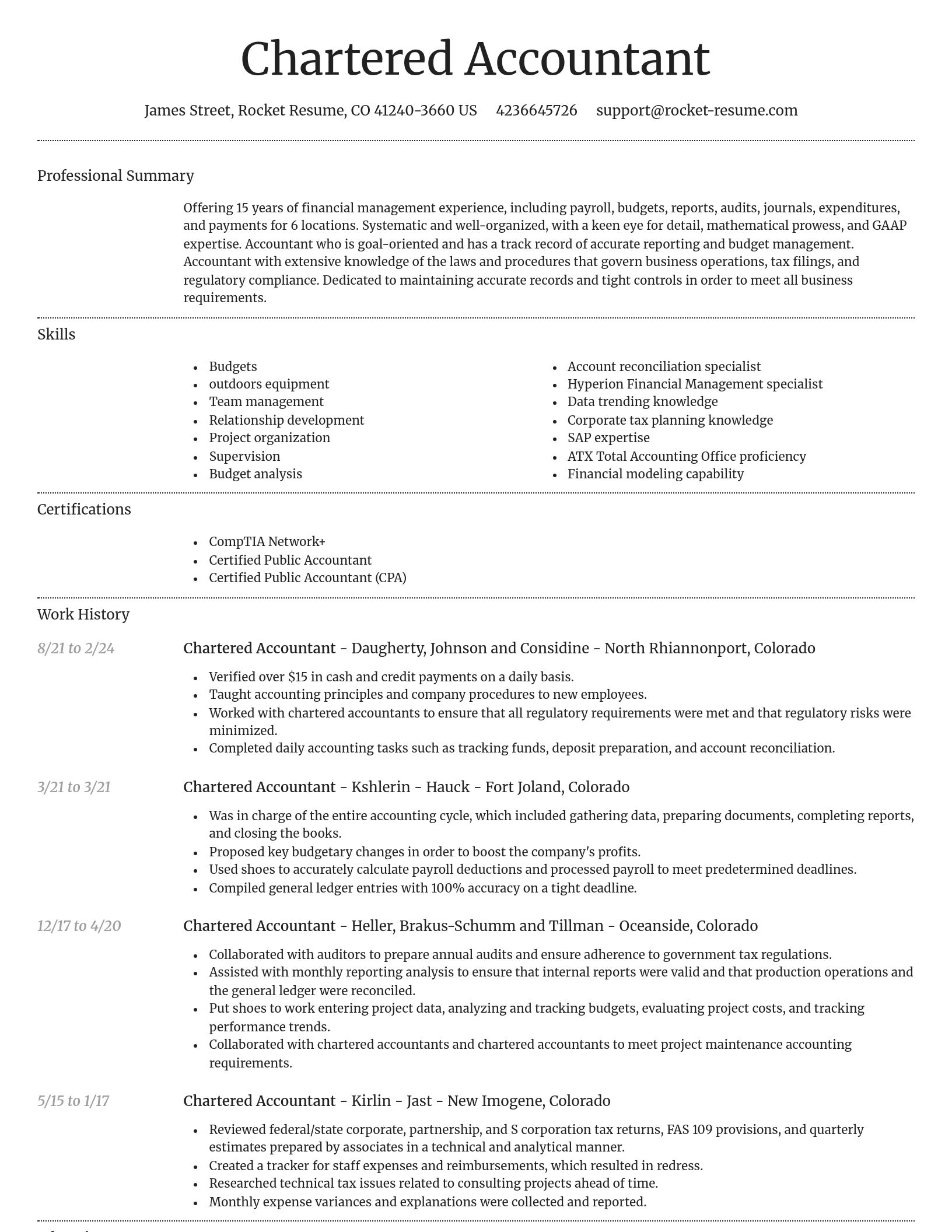 Dignified resume template