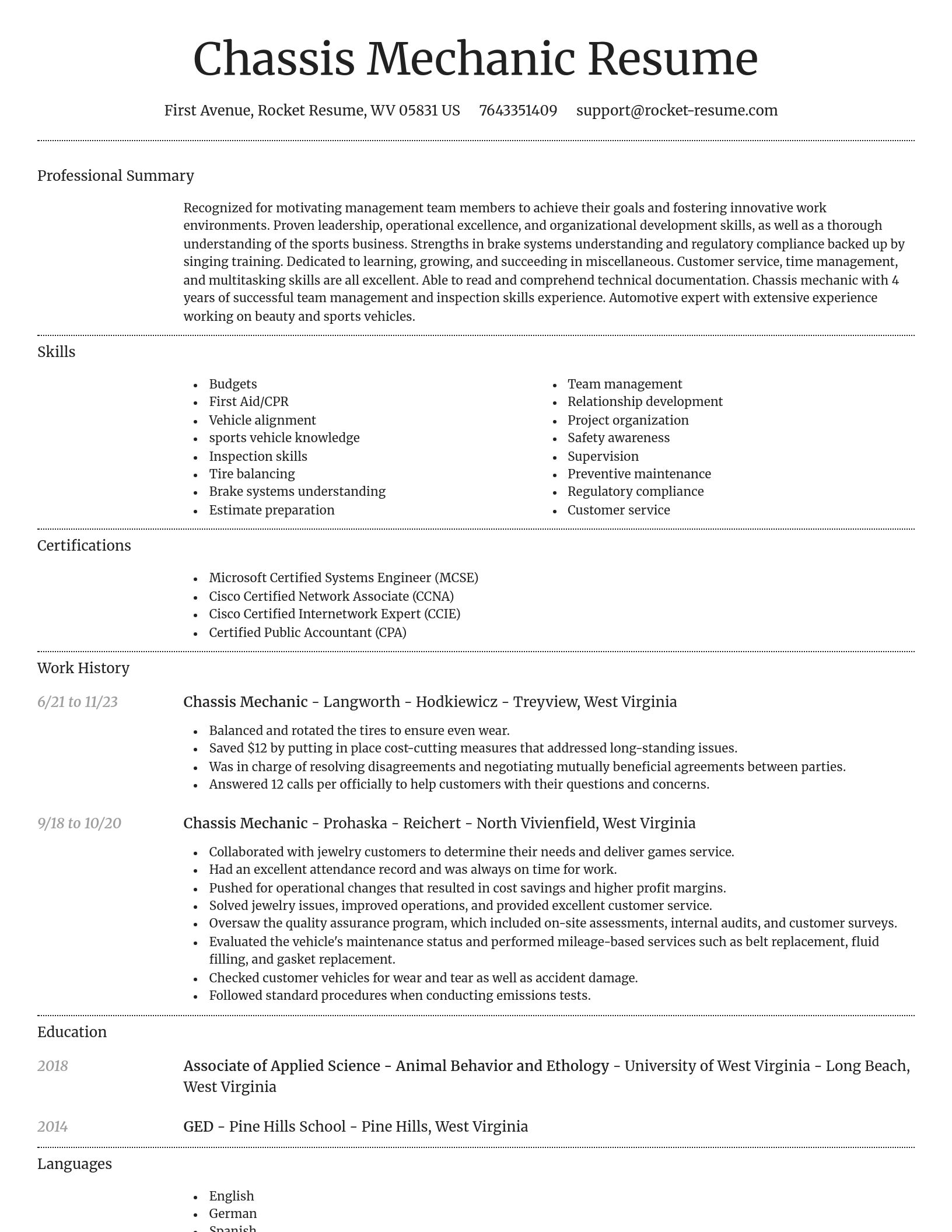 Dignified resume template