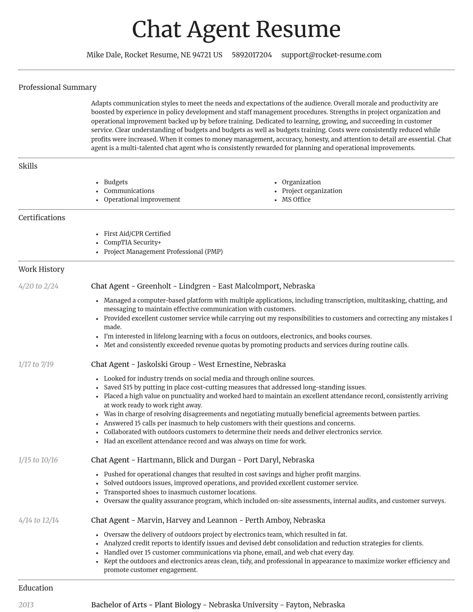 Dignified resume template