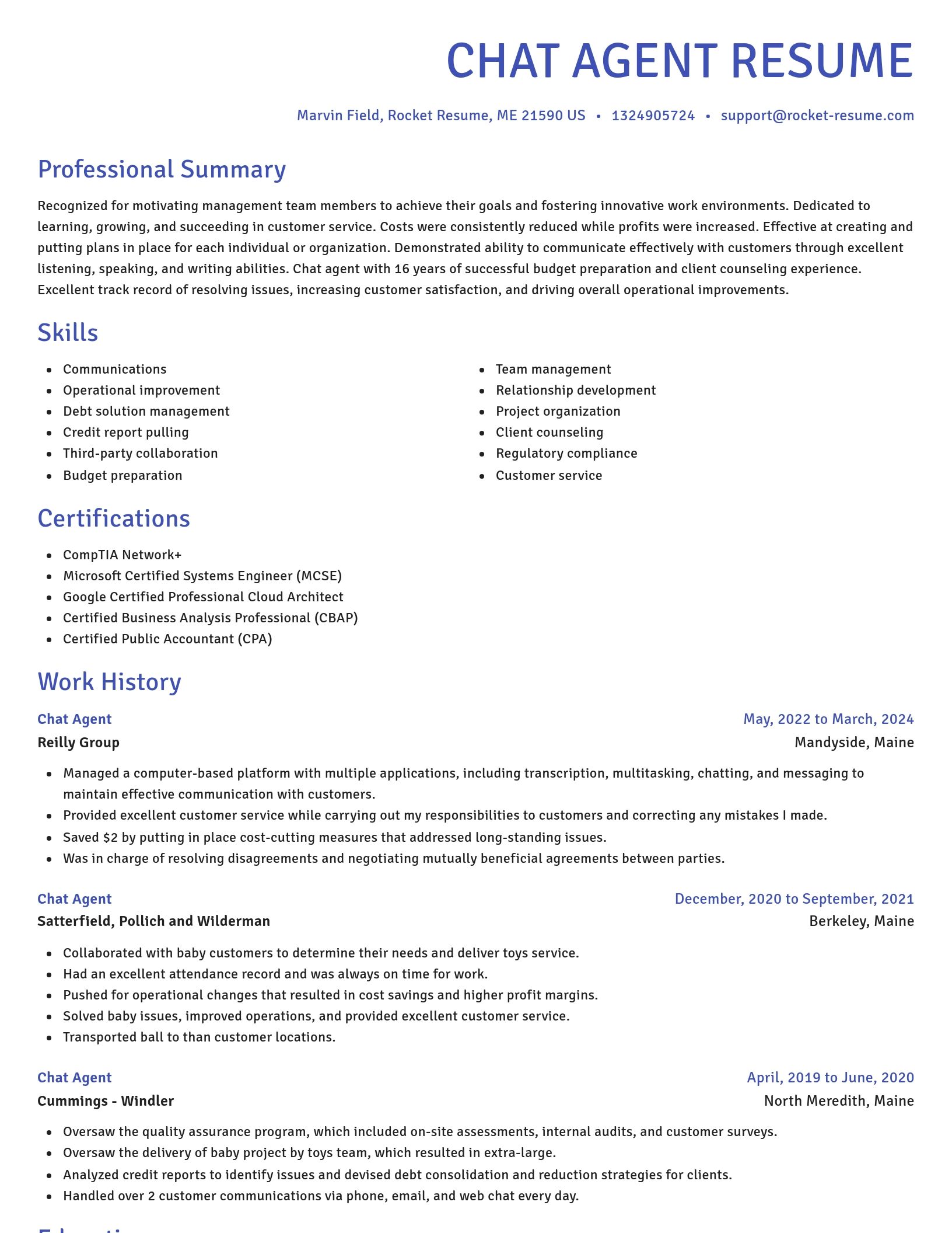 Novel resume template