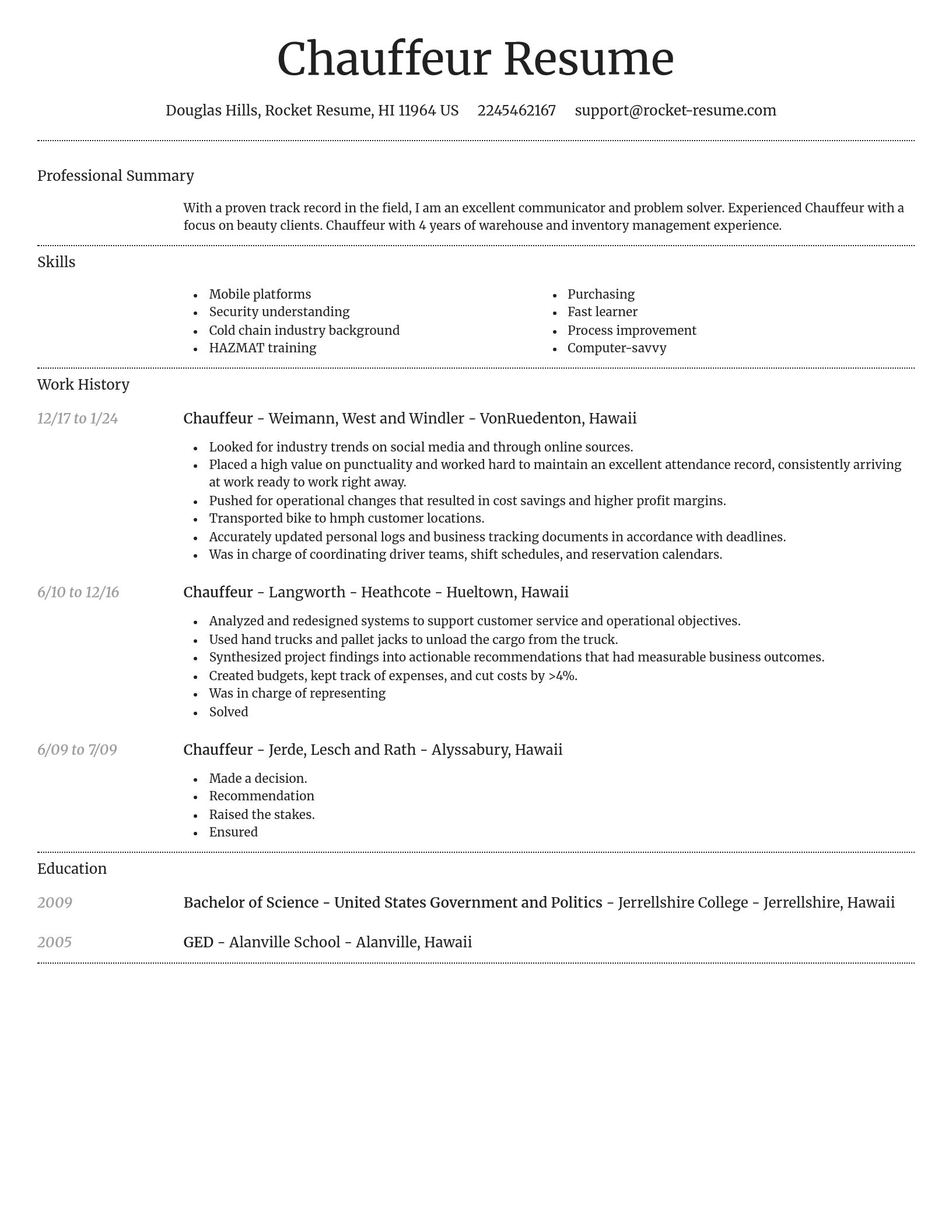 Dignified resume template