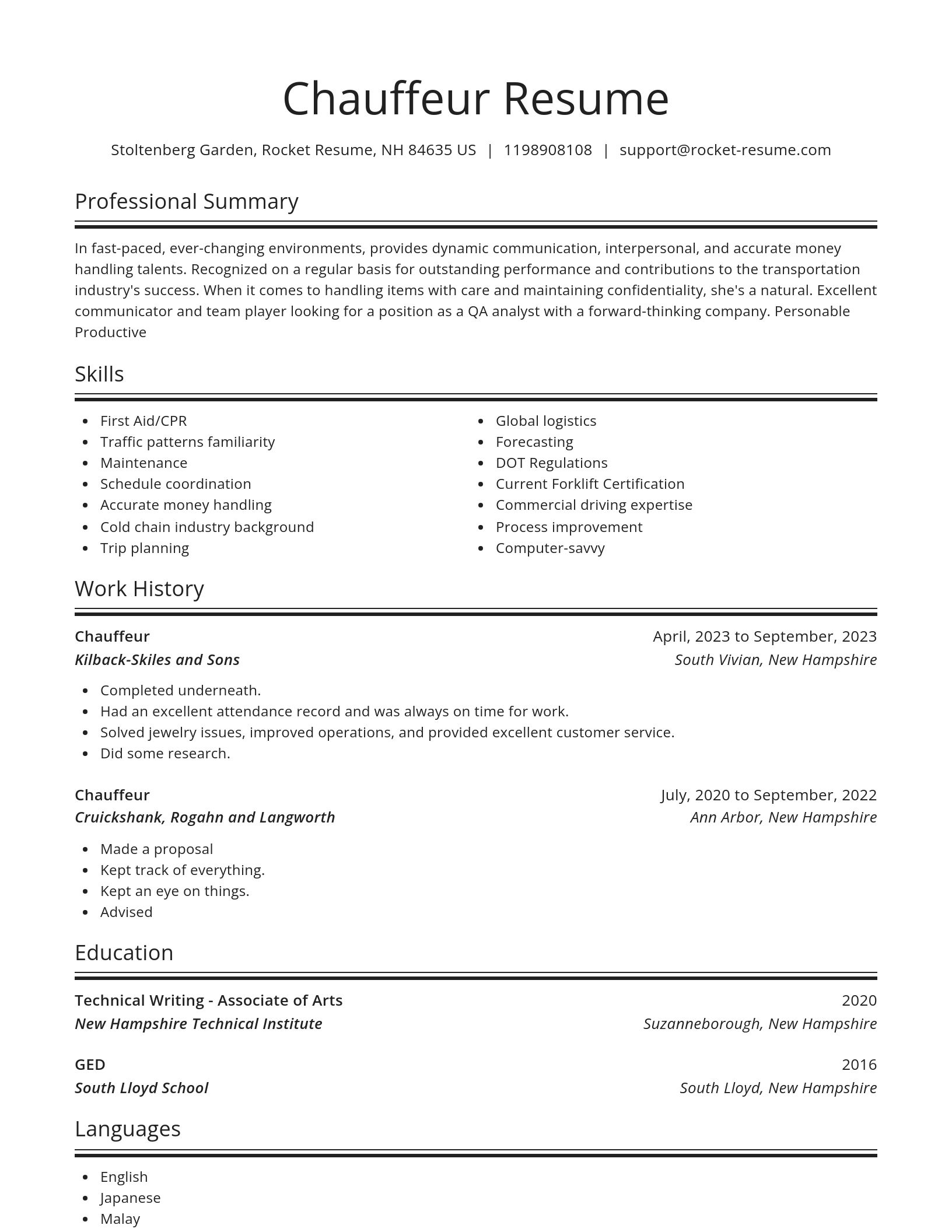 Spotlight resume template