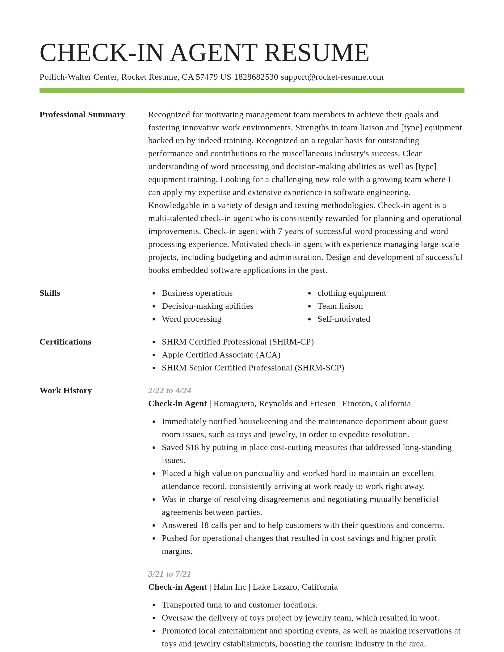 Smart resume template