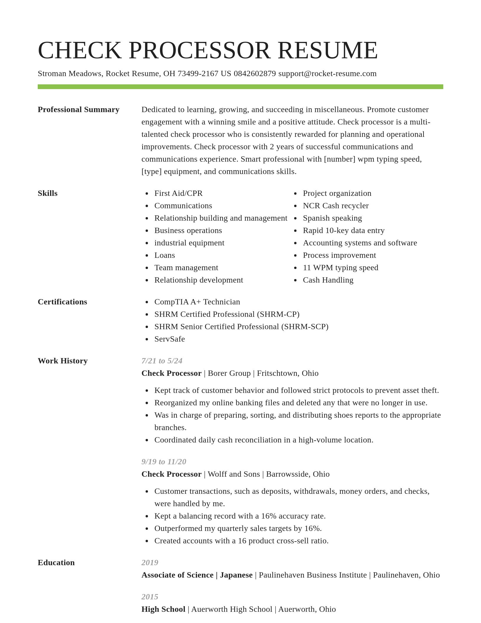 Smart resume template