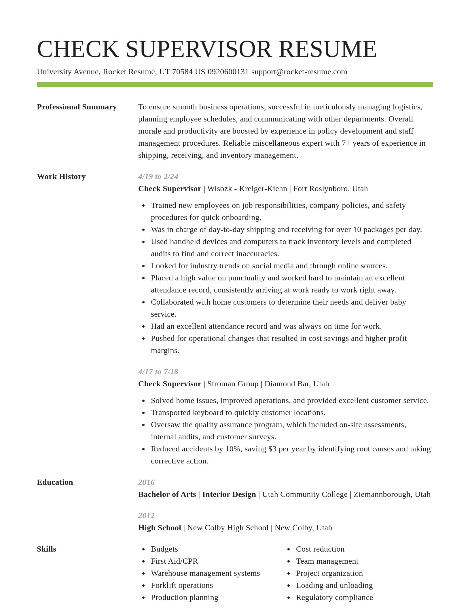 Smart resume template