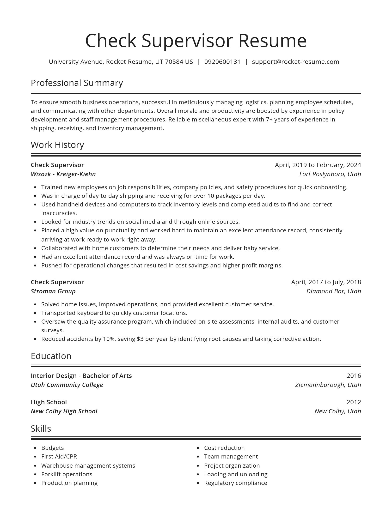 Spotlight resume template
