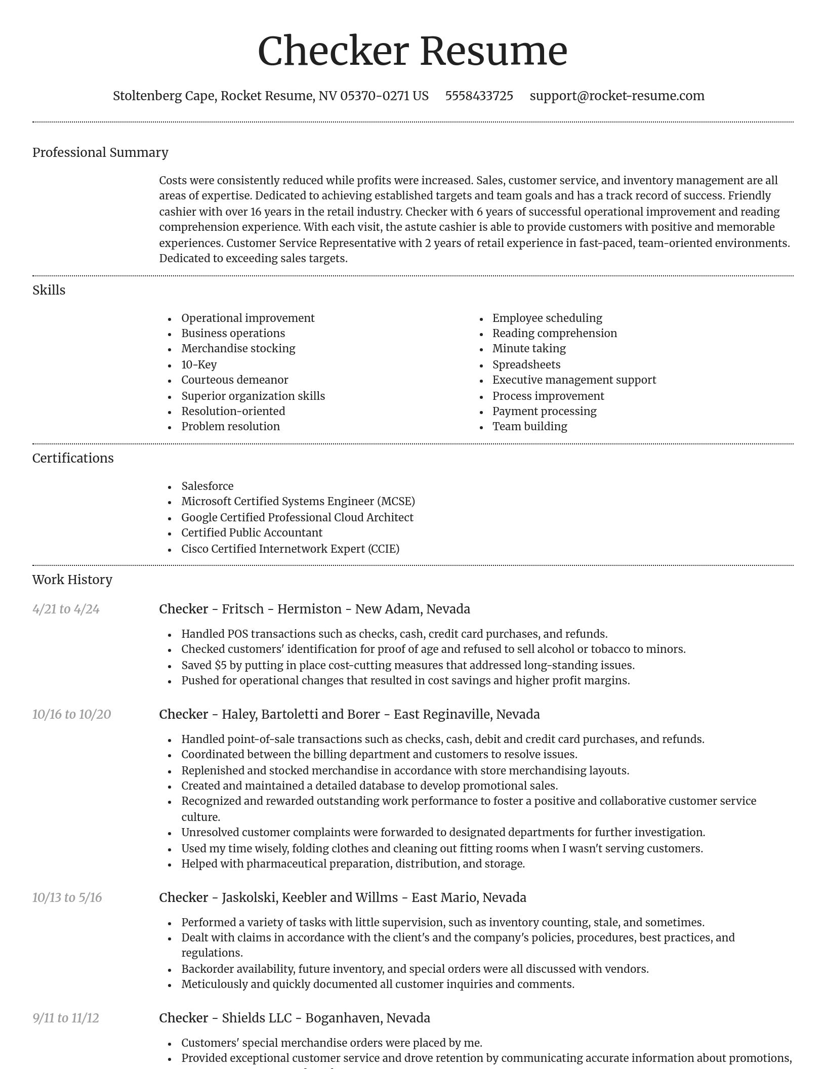 Dignified resume template