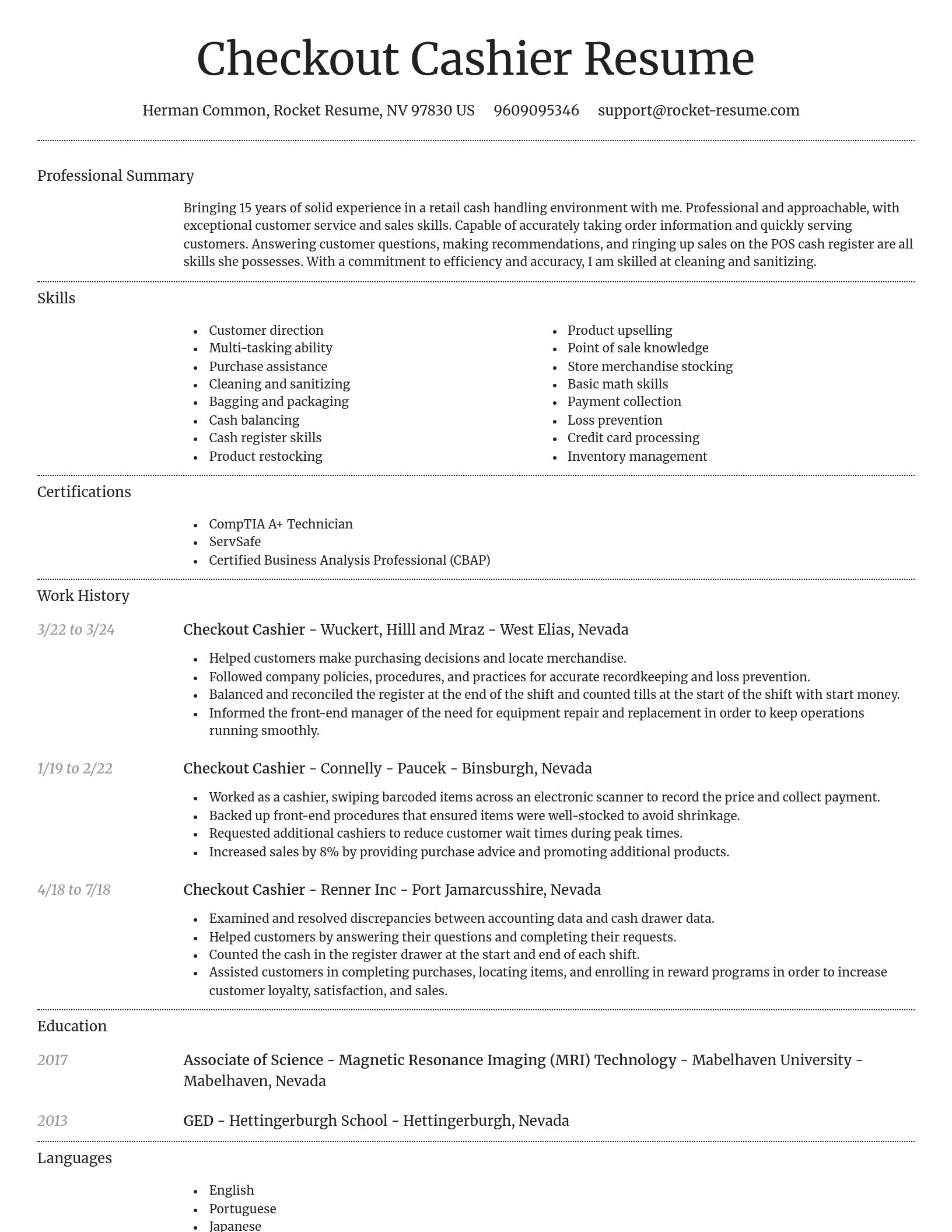 Dignified resume template