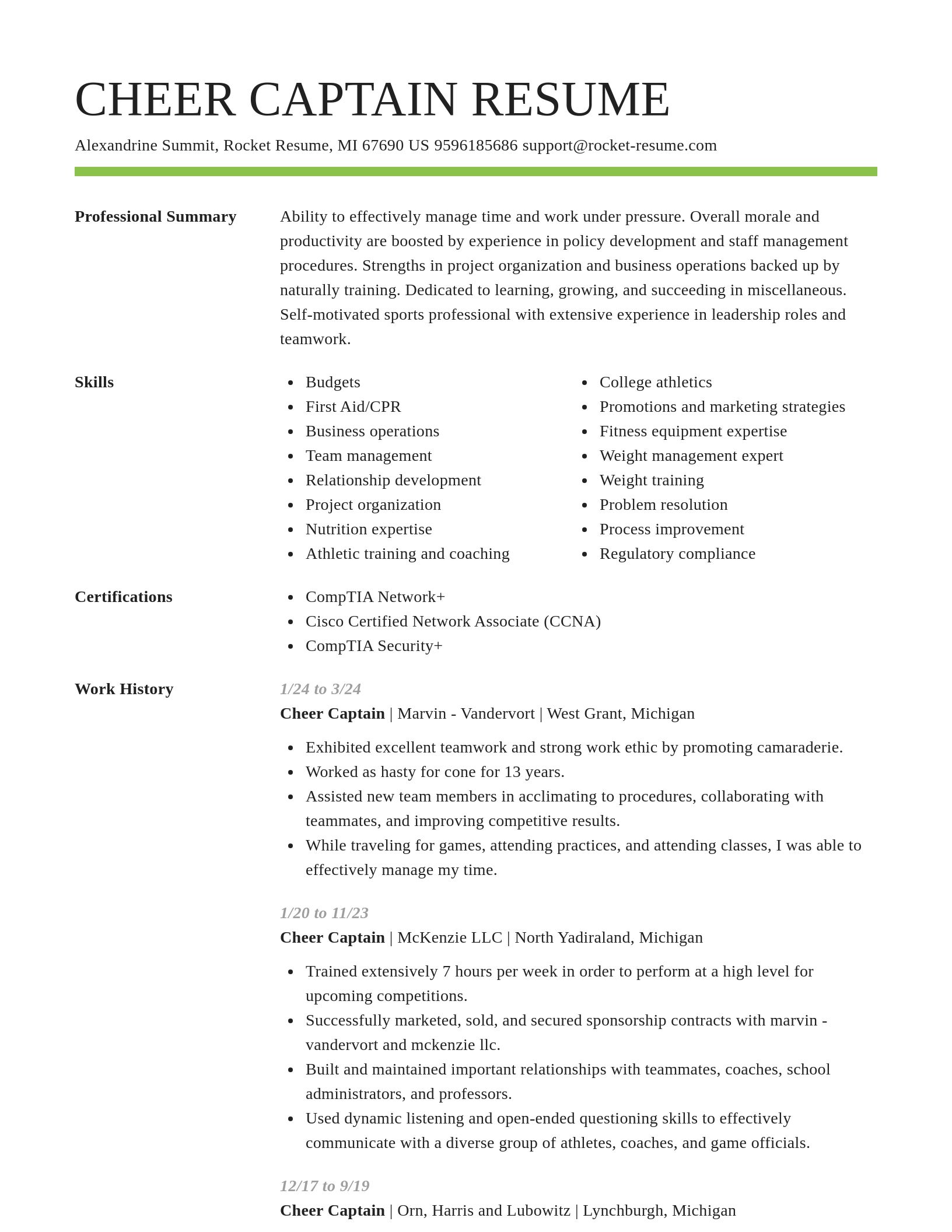 Smart resume template