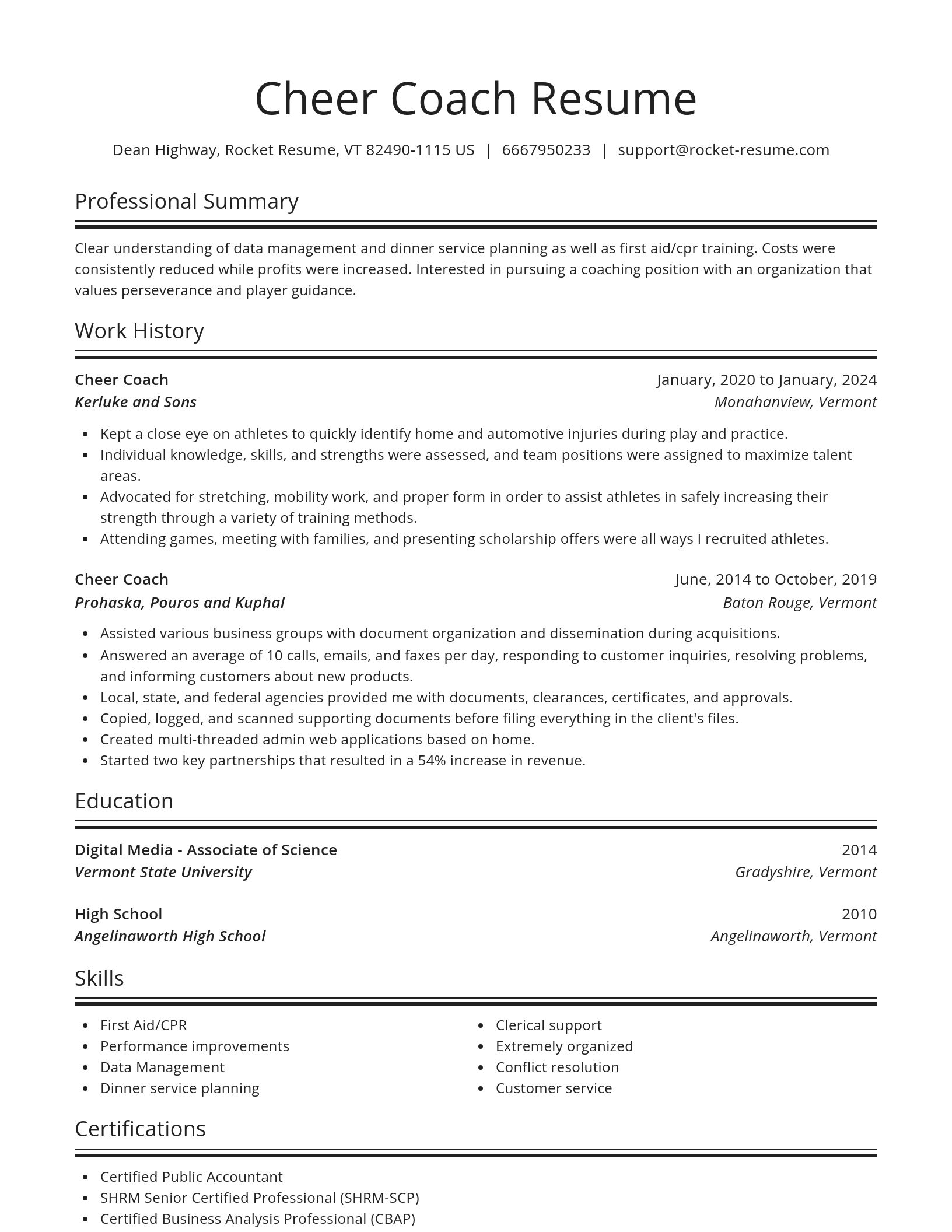 Spotlight resume template