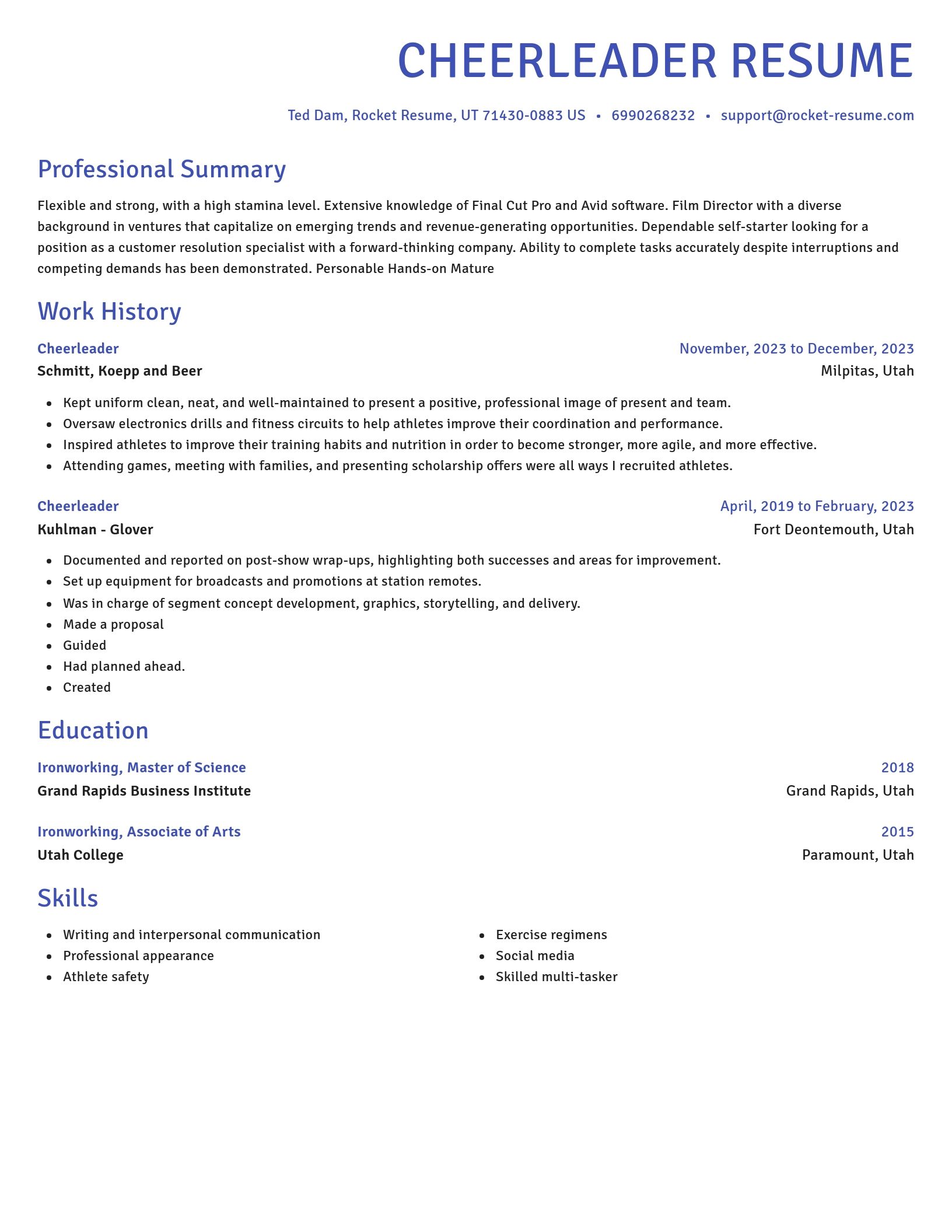 Novel resume template