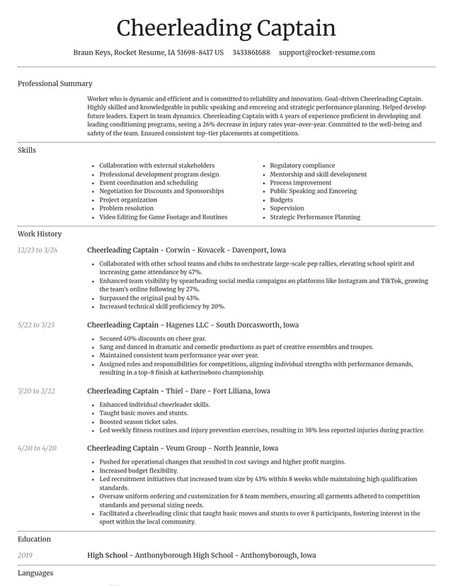 Dignified resume template