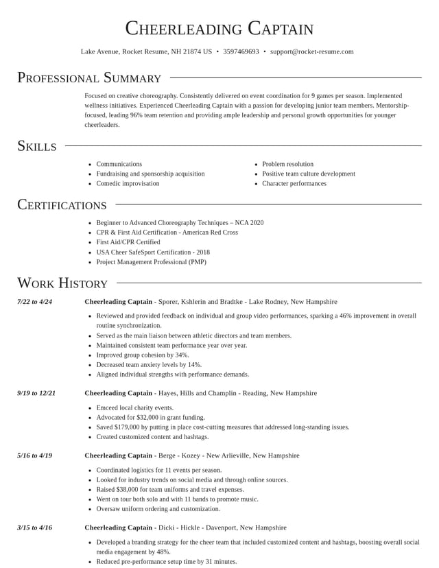 Director resume template