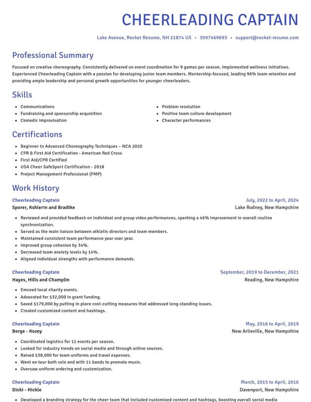 Novel resume template