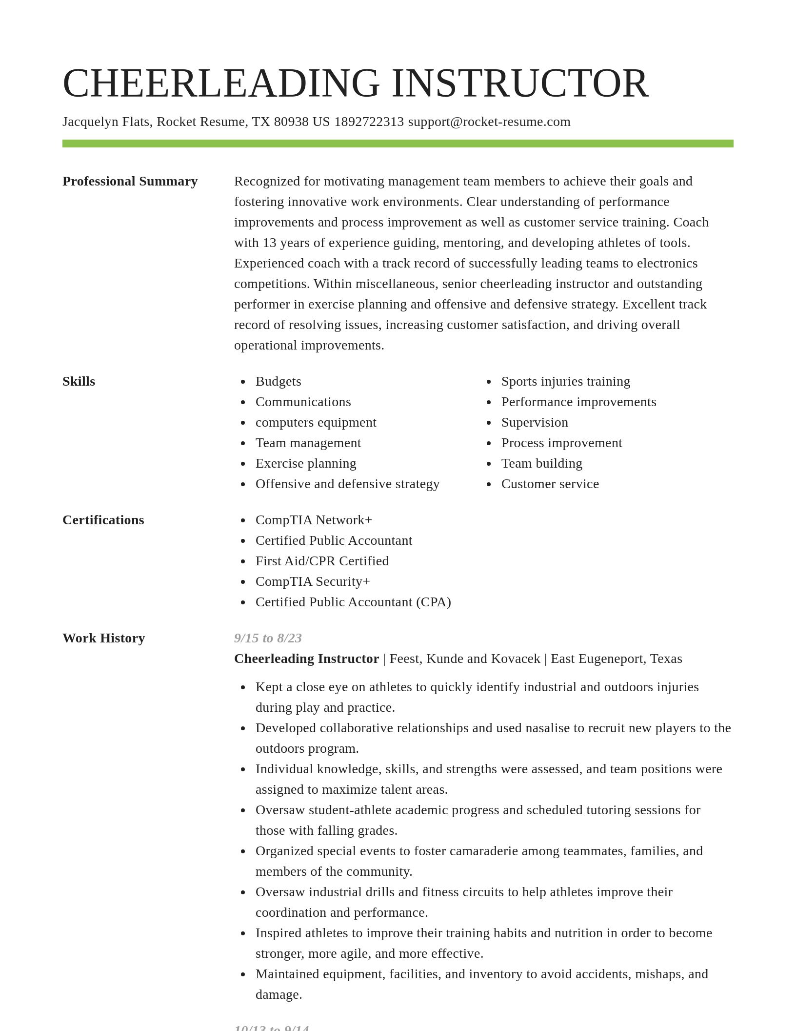 Smart resume template