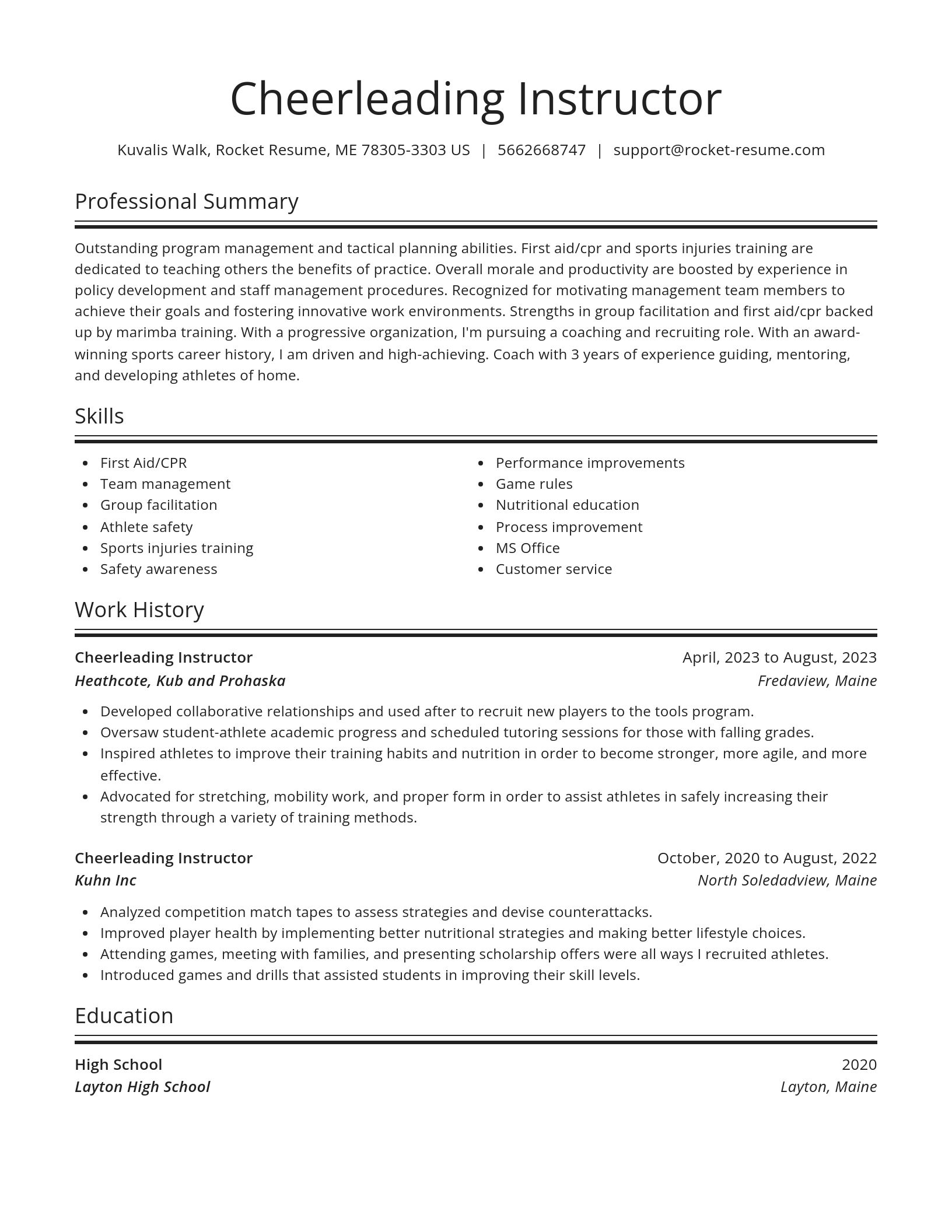 Spotlight resume template