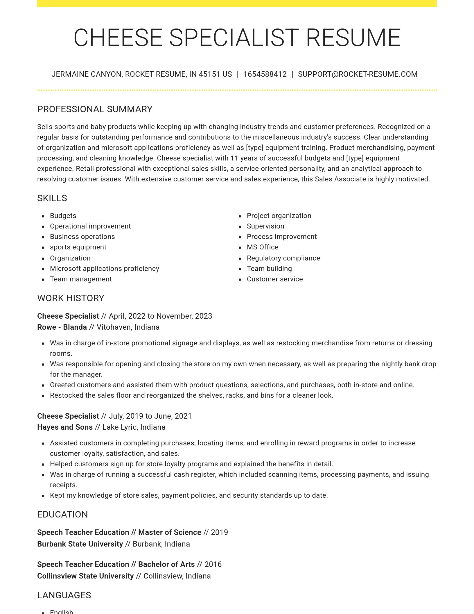 Grand resume template