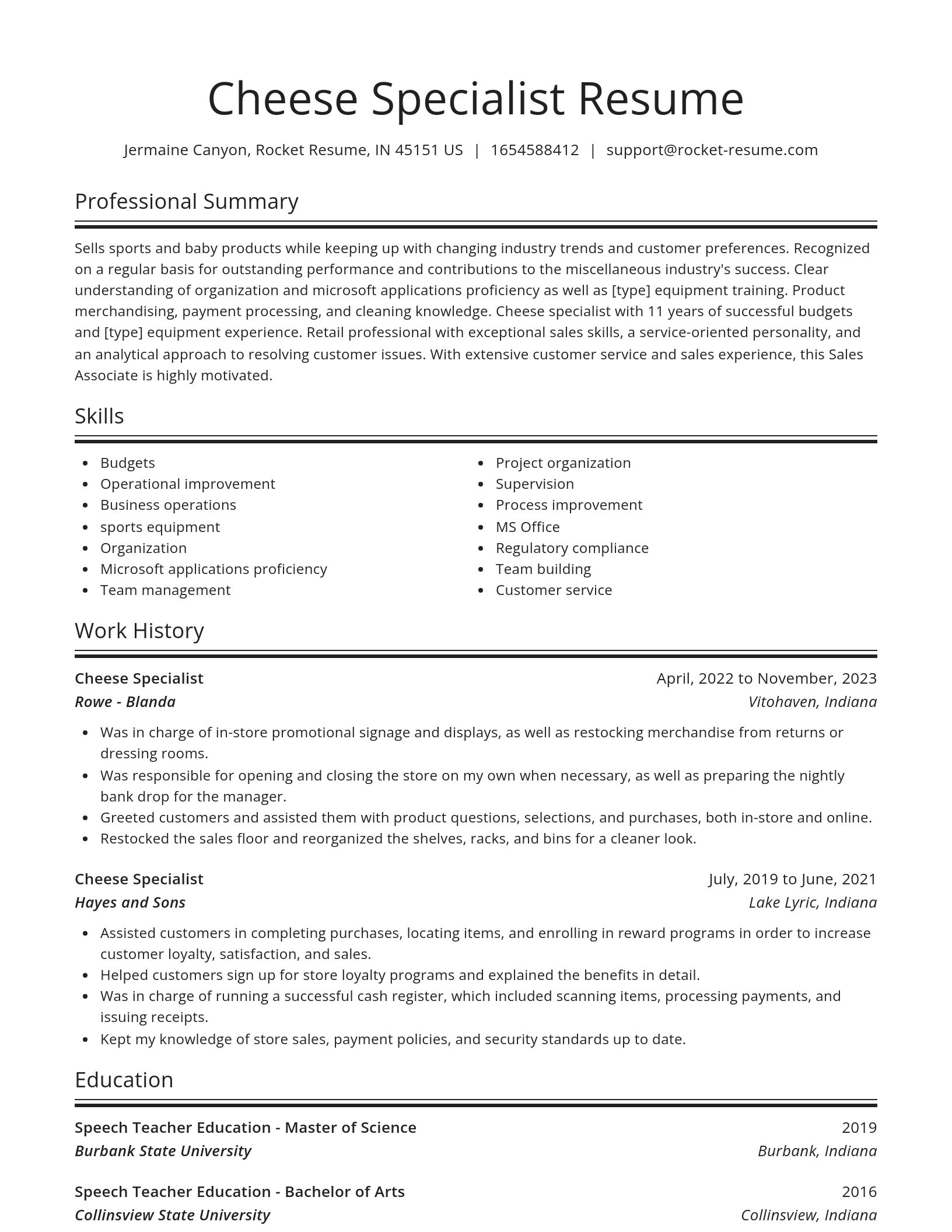 Spotlight resume template