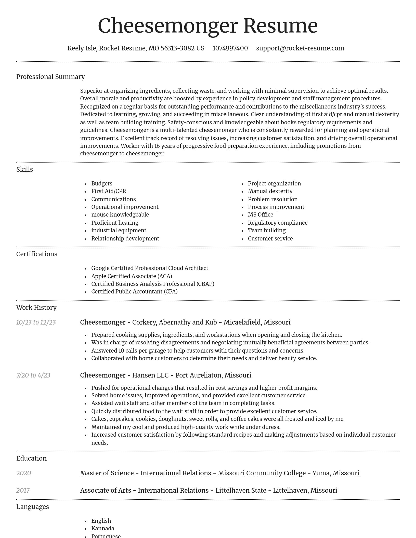 Dignified resume template