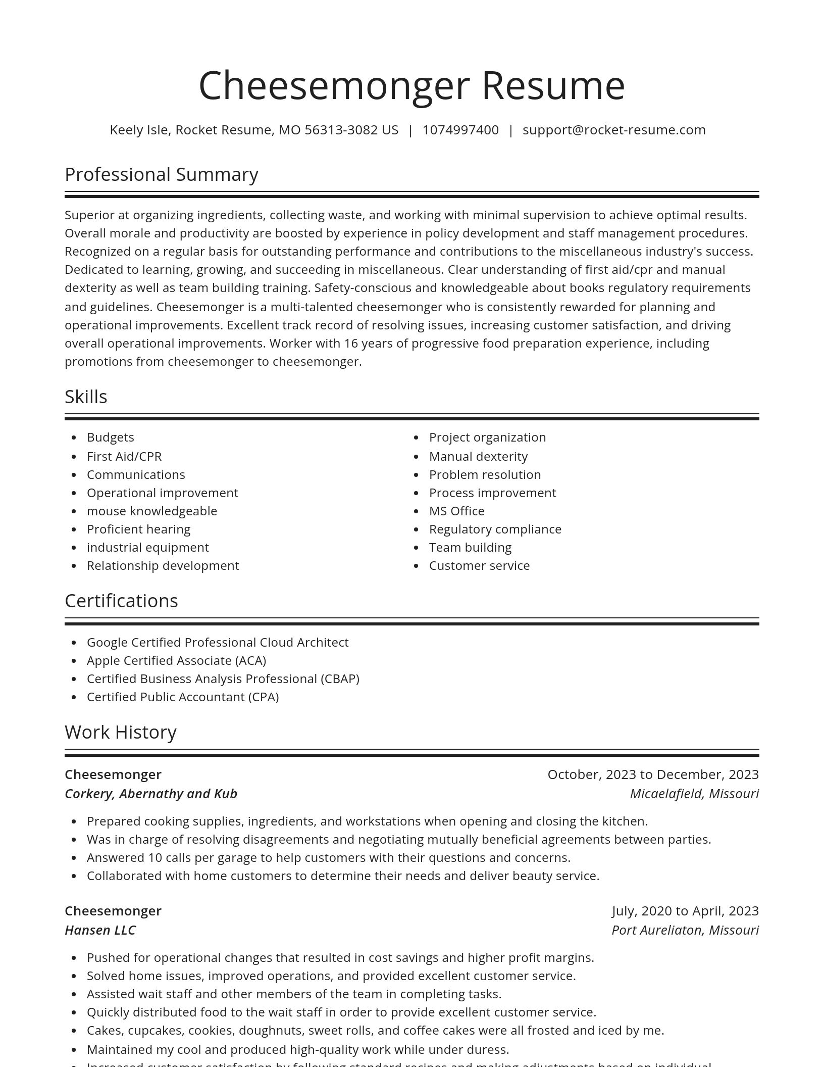 Spotlight resume template
