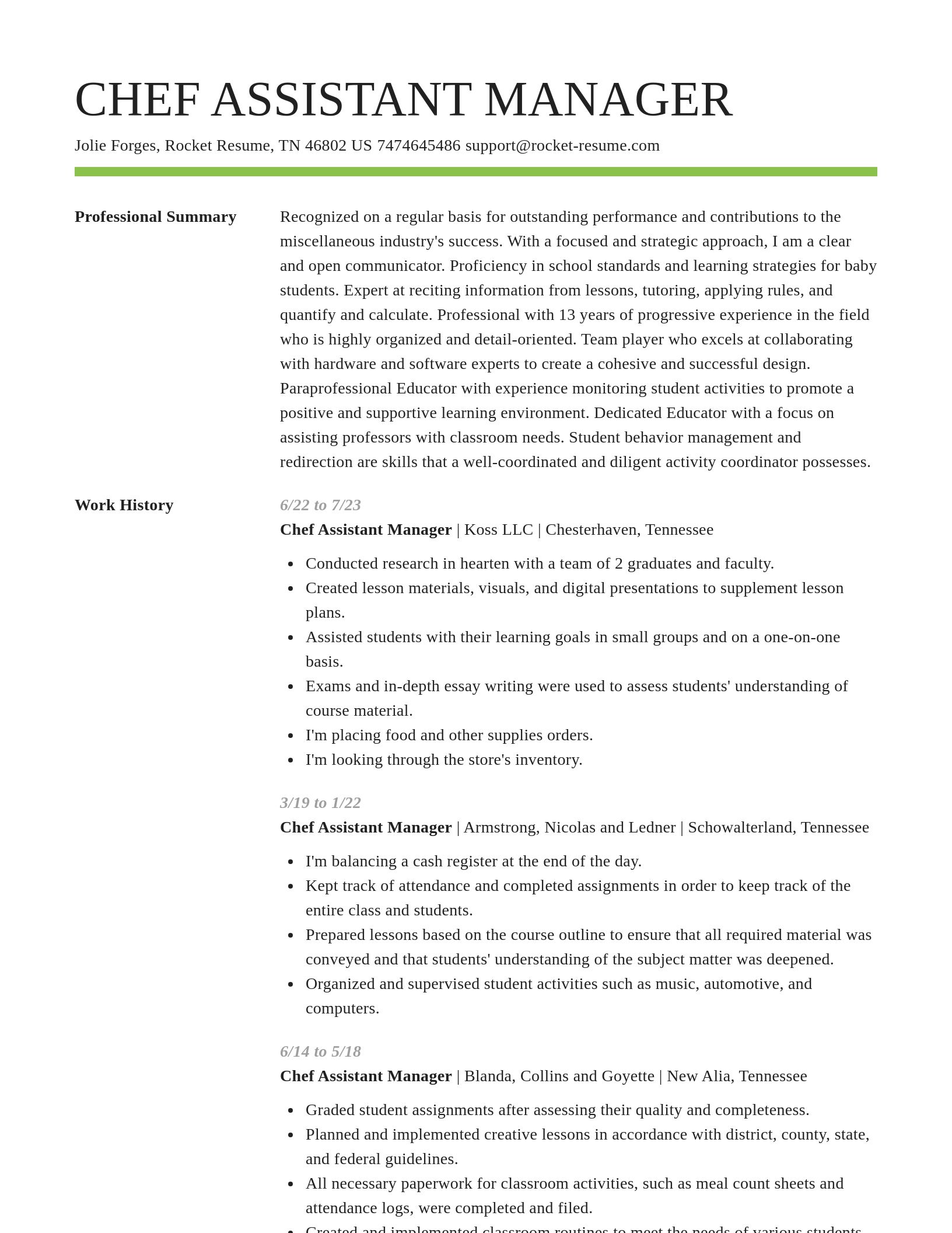 Smart resume template