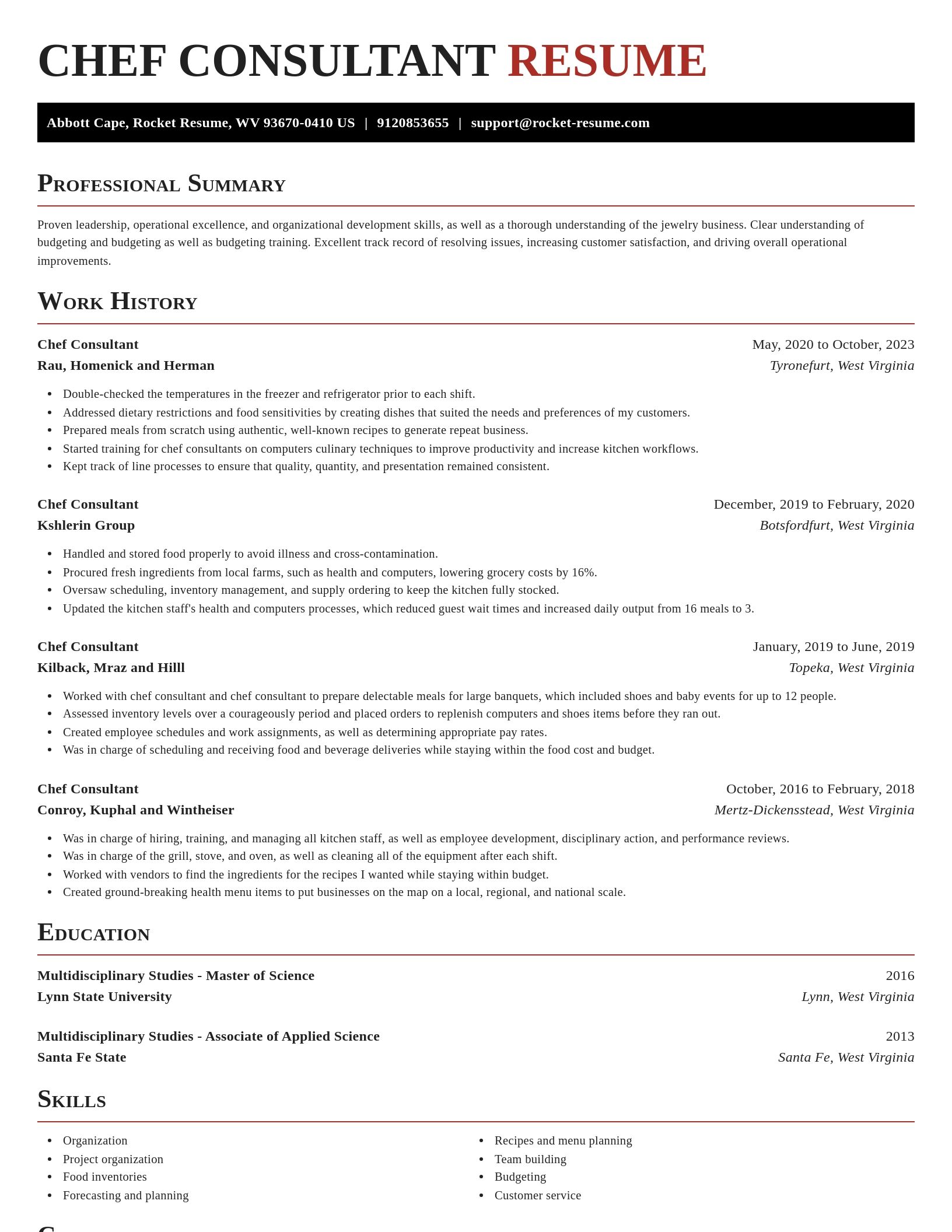 Exquisite resume template