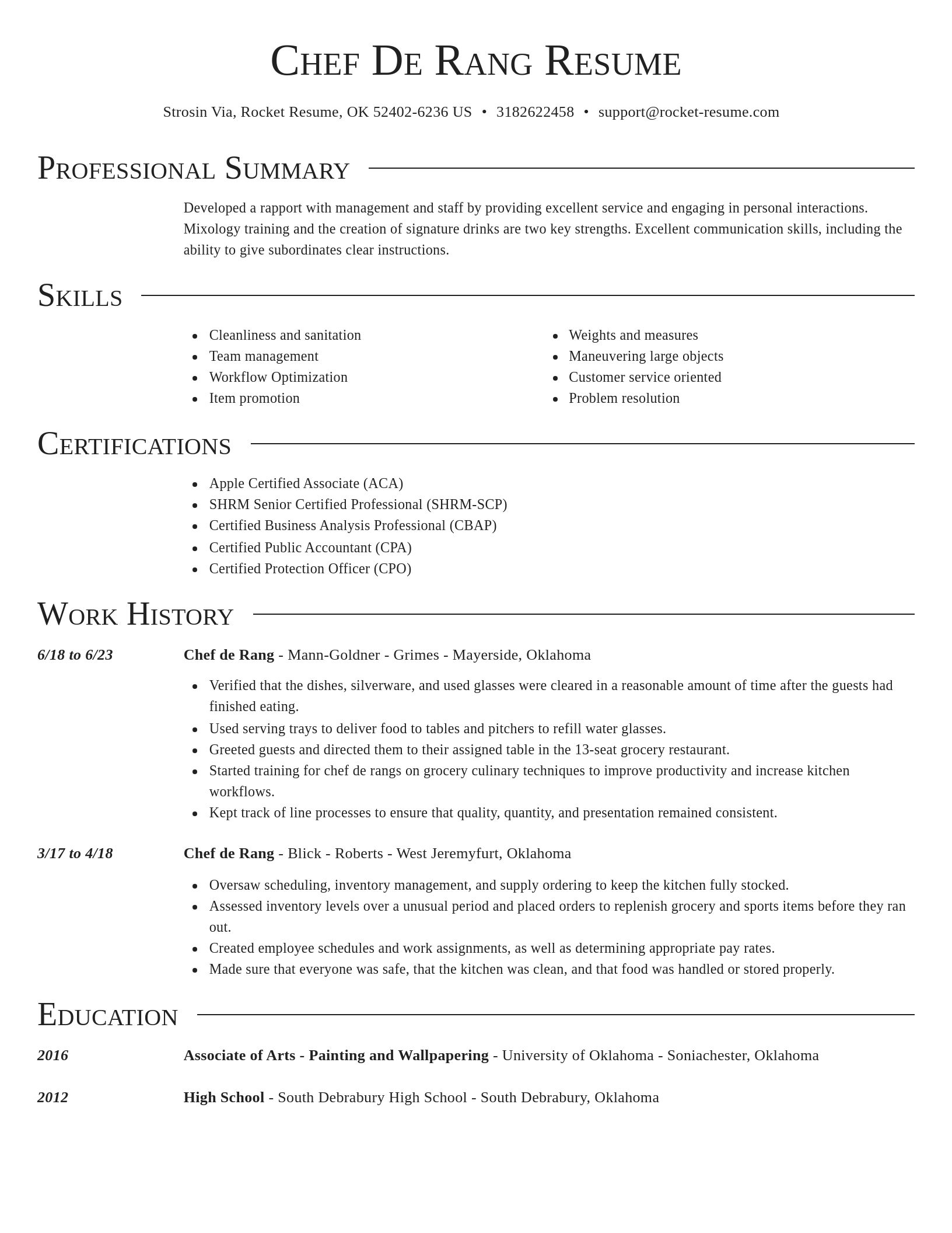 Director resume template