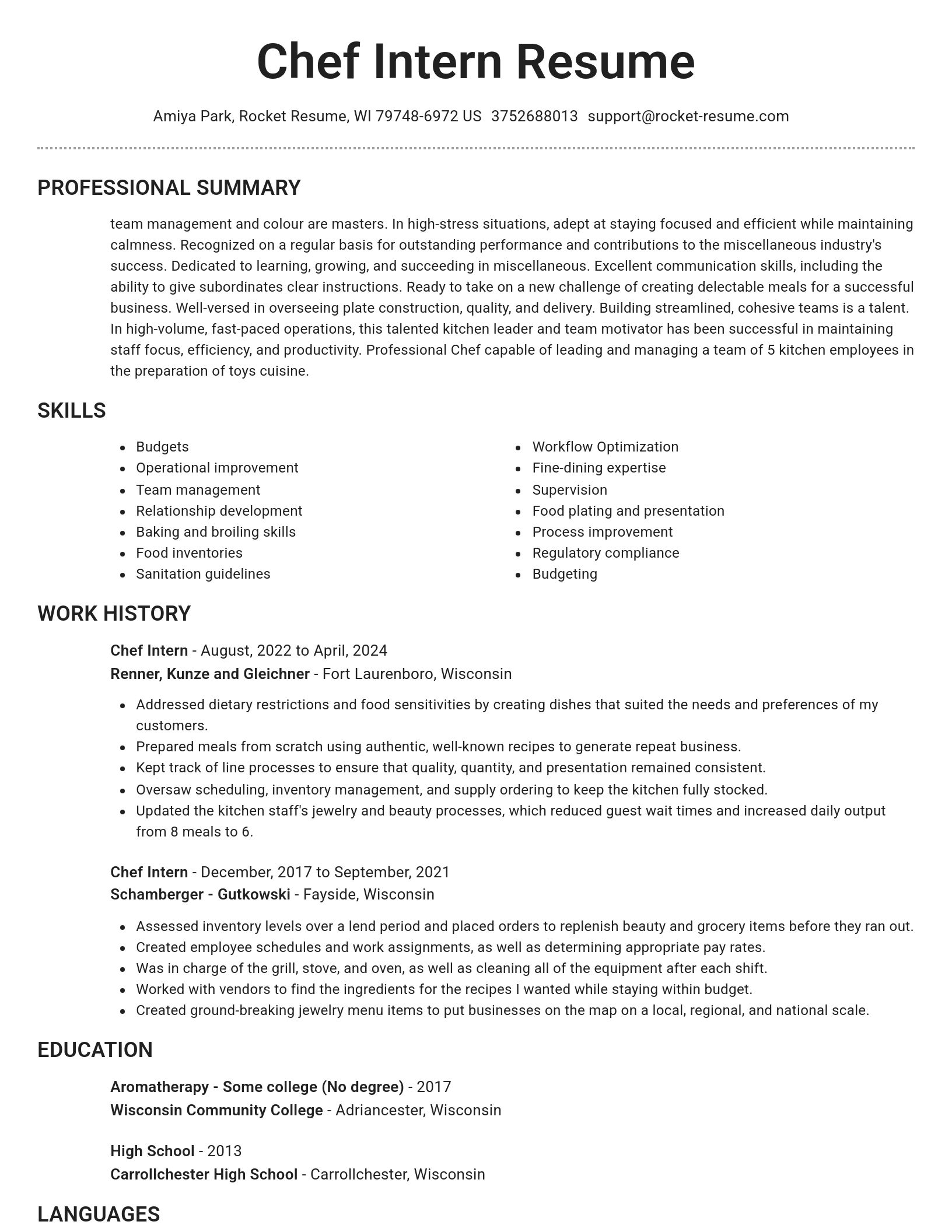 Brilliant resume template