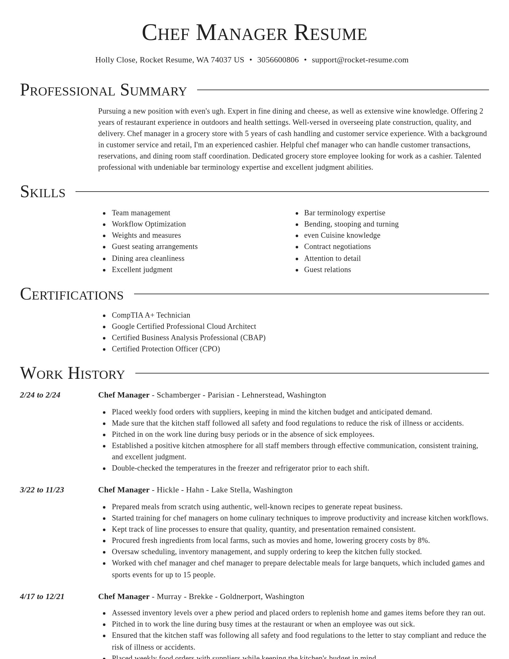 Director resume template