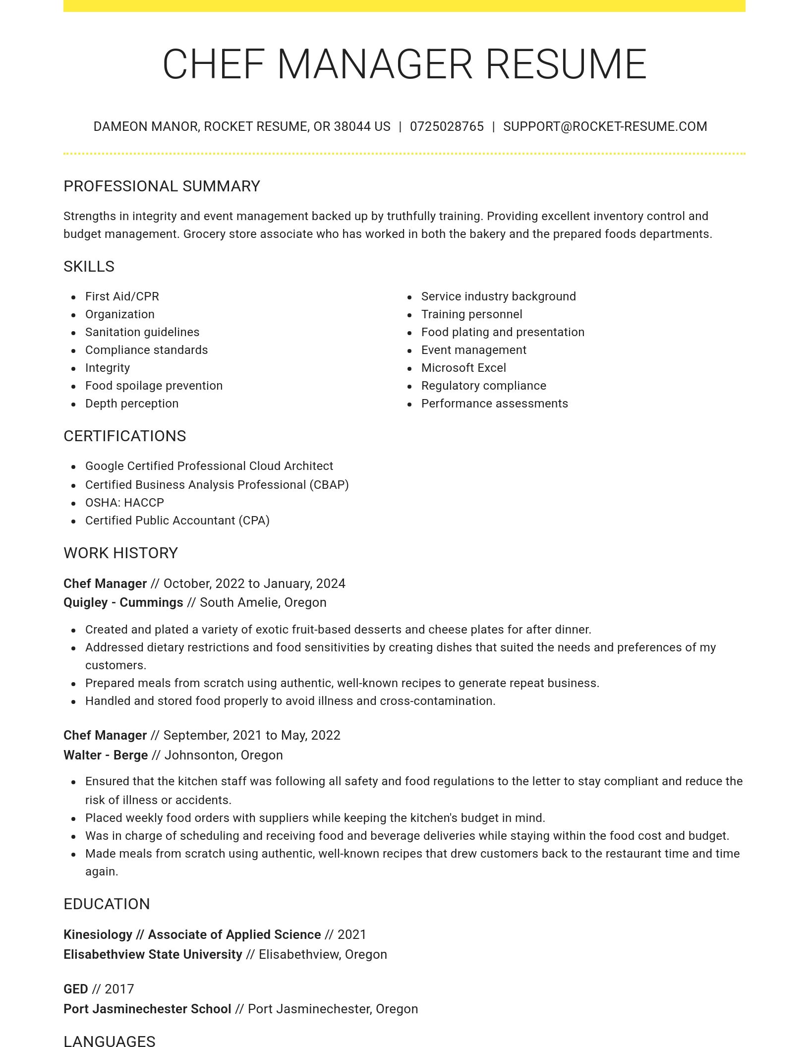 Grand resume template