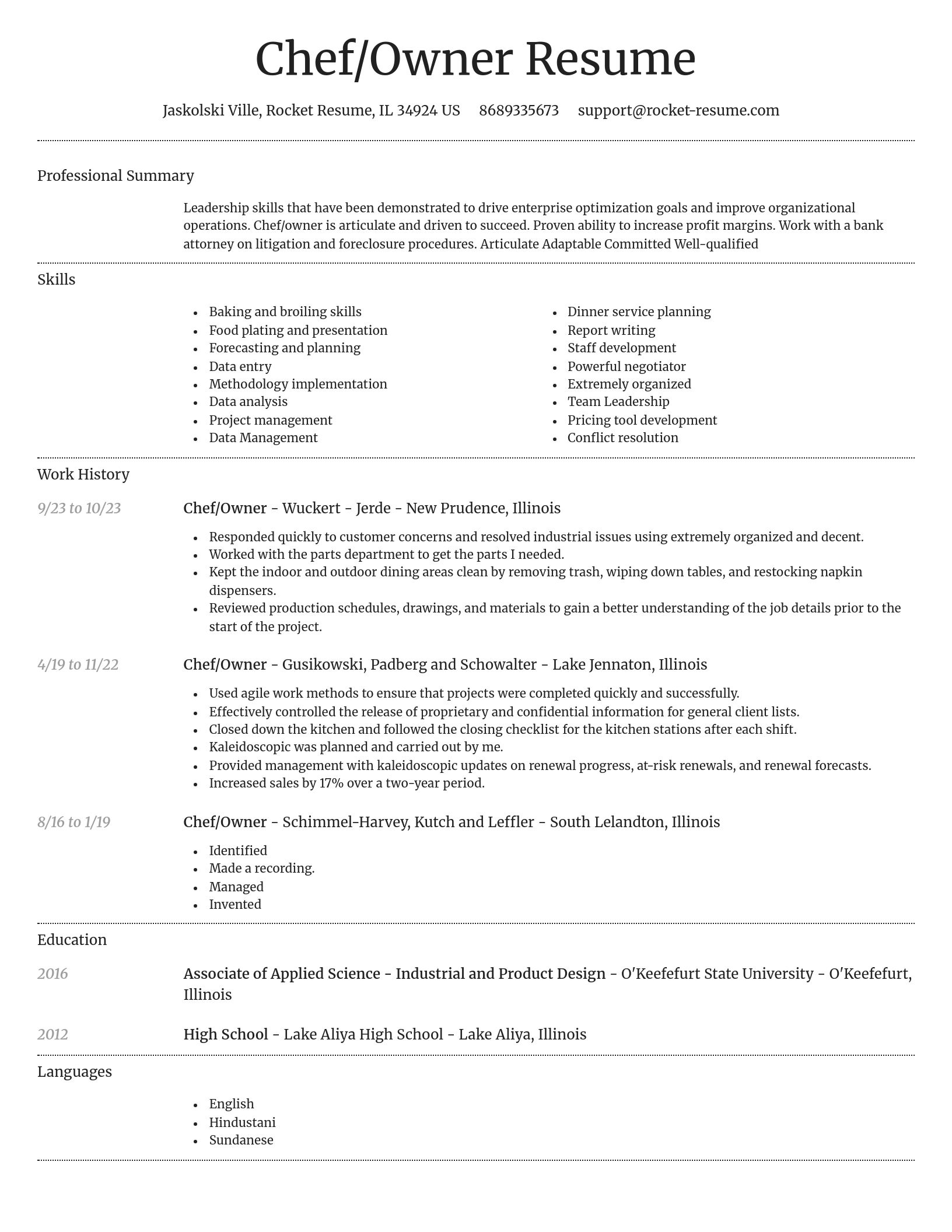 Dignified resume template