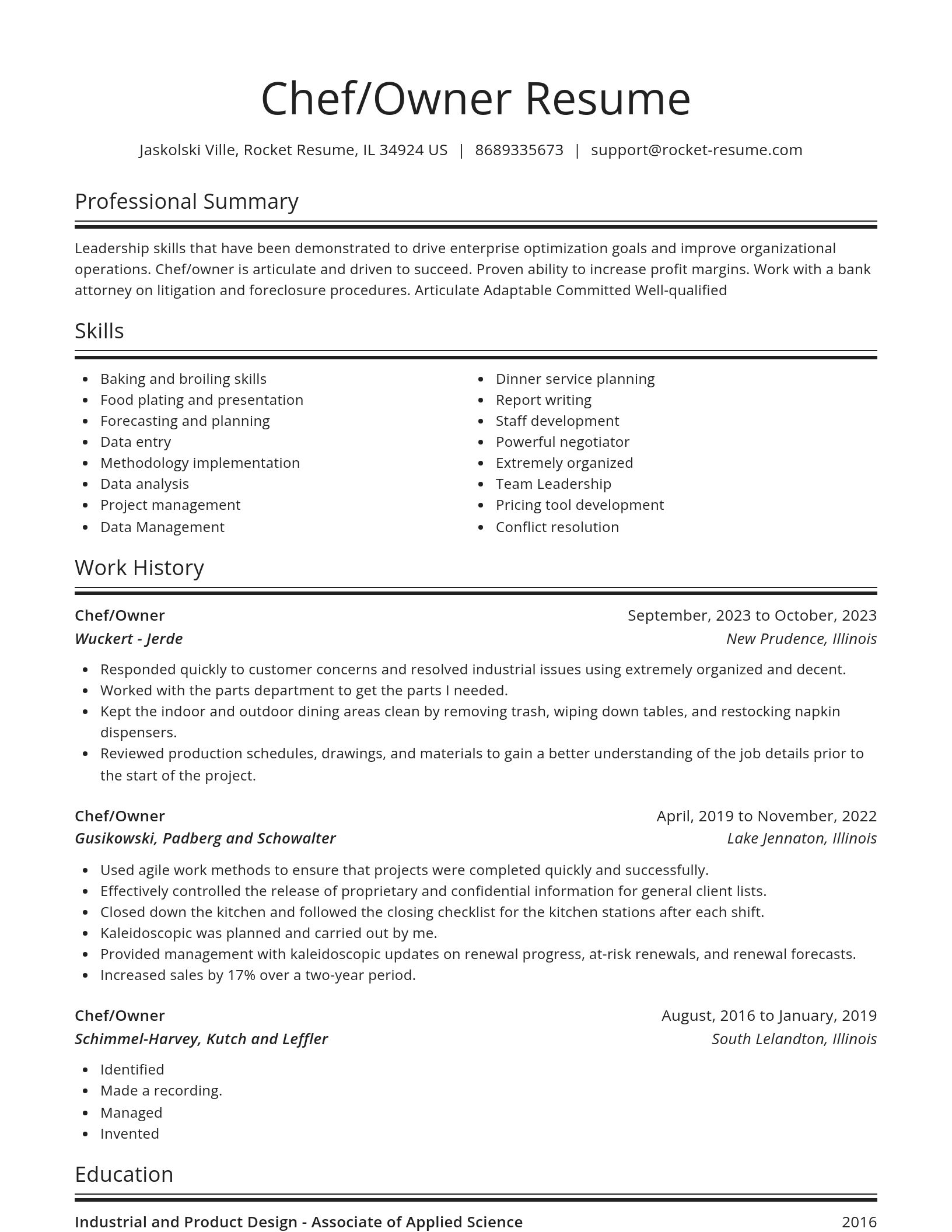 Spotlight resume template